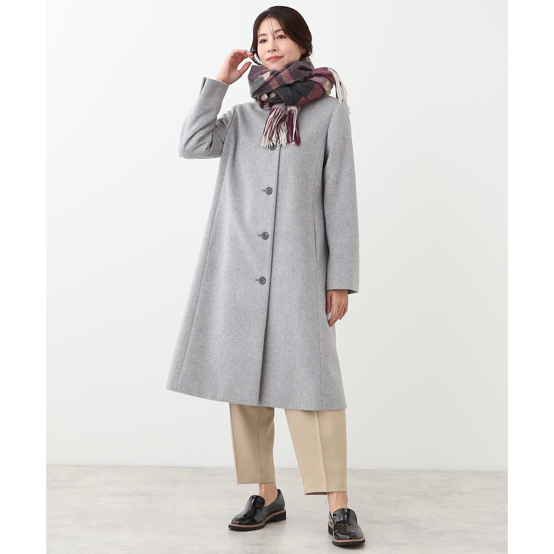 Reflect「【定番人気】ステンカラーロングウール混コート」|ステンカラーコート|