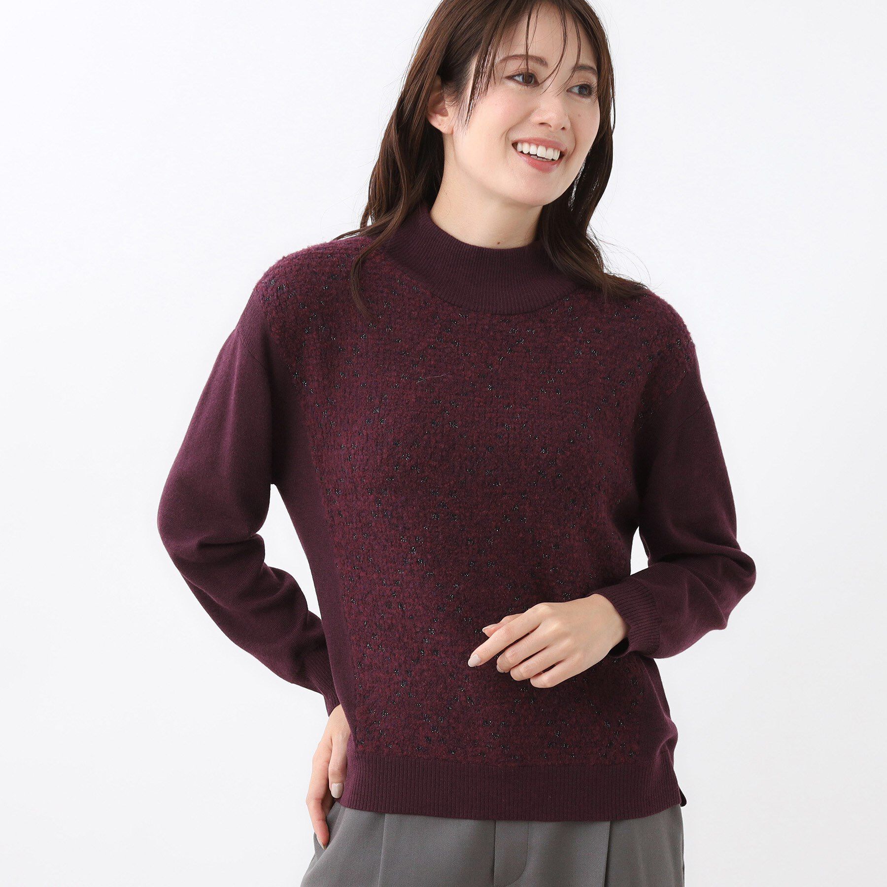 Reflect「アーガイル柄ハイネックニット」|ニット・セーター|