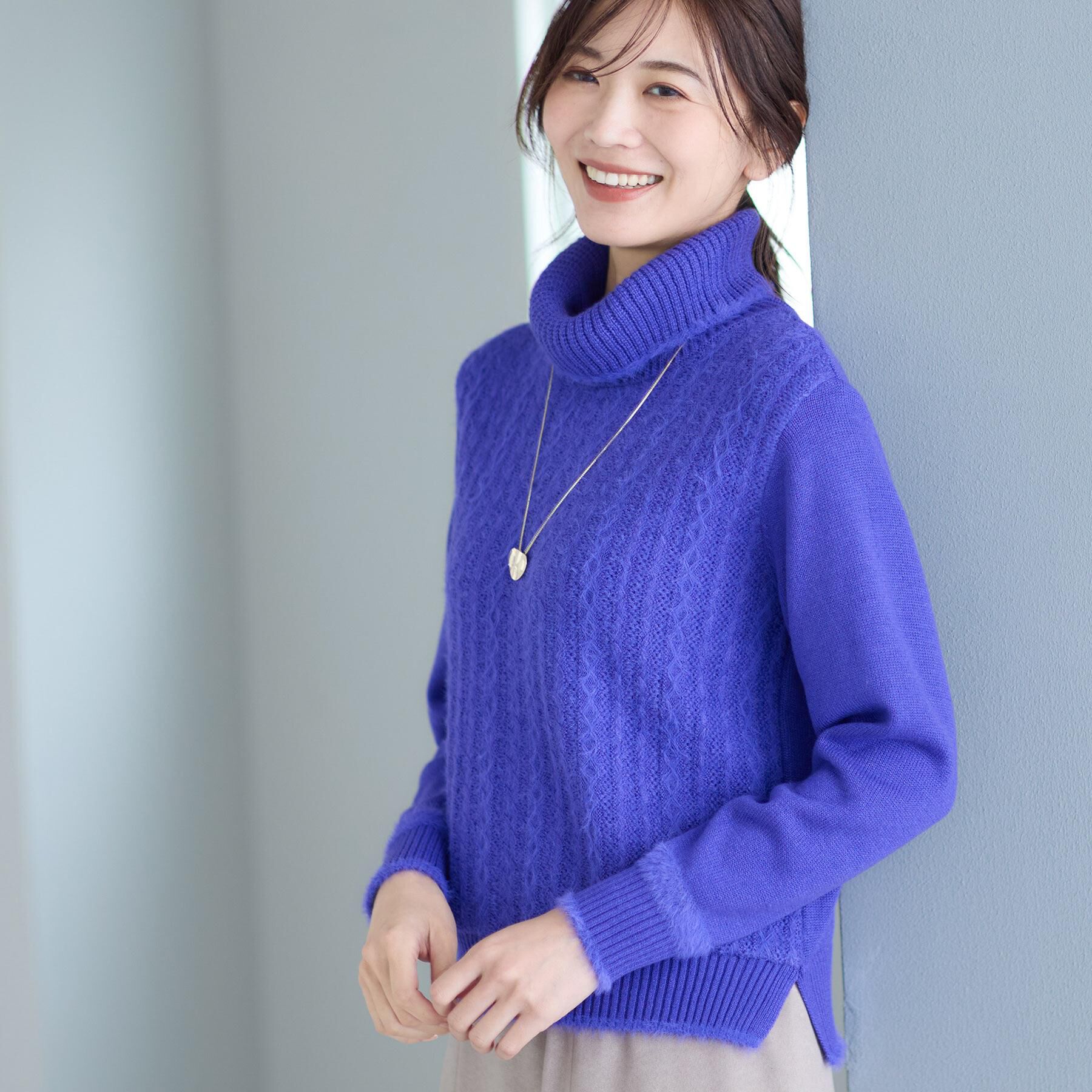 Reflect「【ほんのりラメ感◎】ふわふわフェザーヤーンハイネックニット」|ニット・セーター|