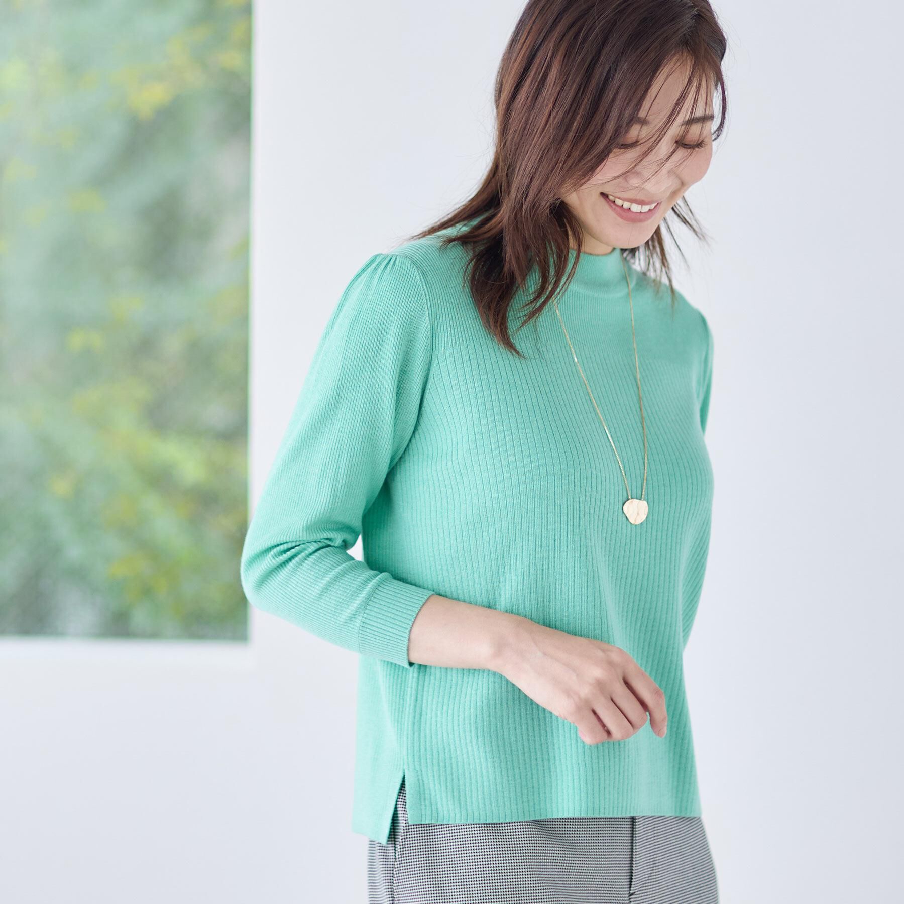 Reflect「【選べる5色／アンサンブル可】プチハイネックリブニット」|ニット・セーター|