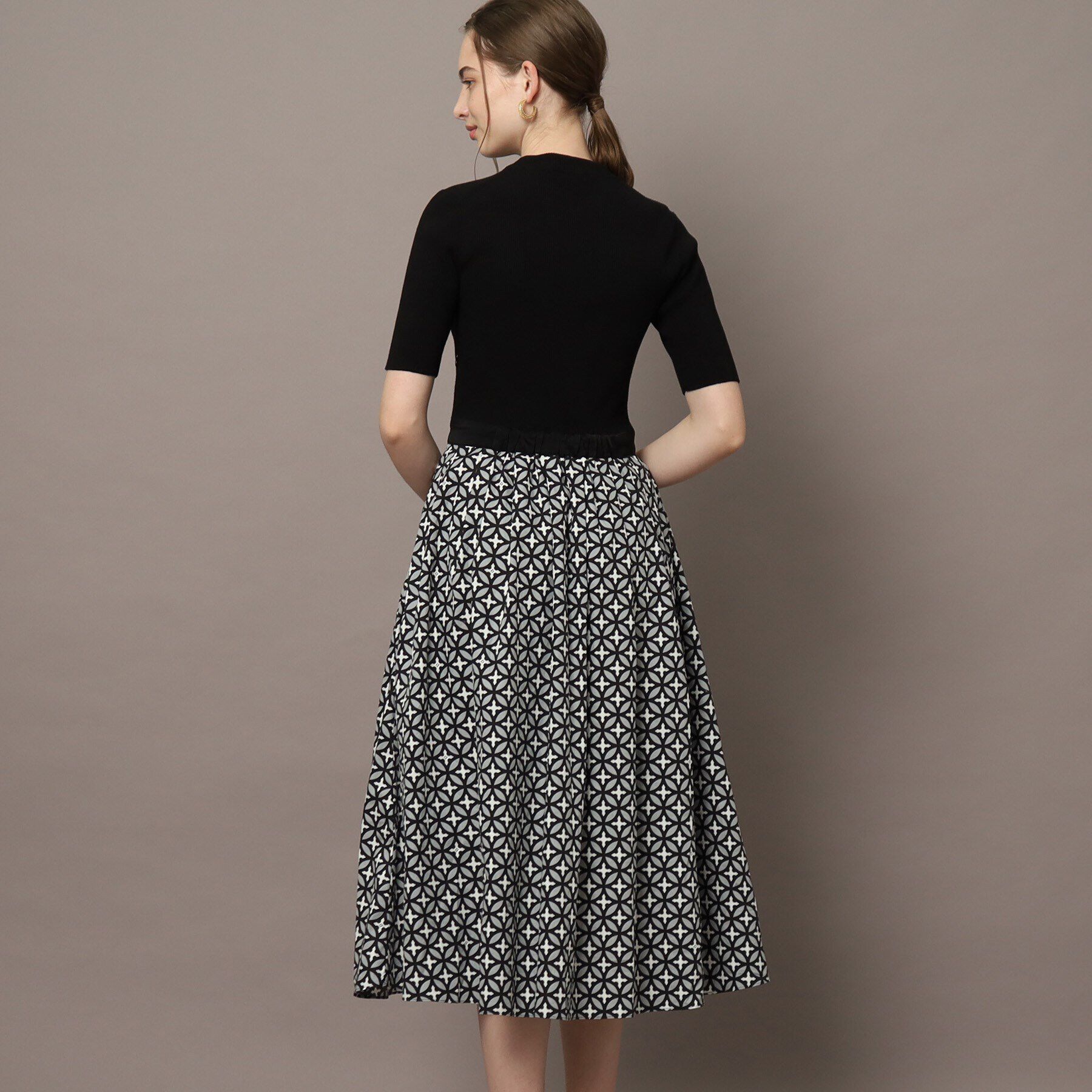 DRESSTERIOR「【洗える/着映え/大人気柄】オーバーラップサークルコンビワンピース」|ワンピース|