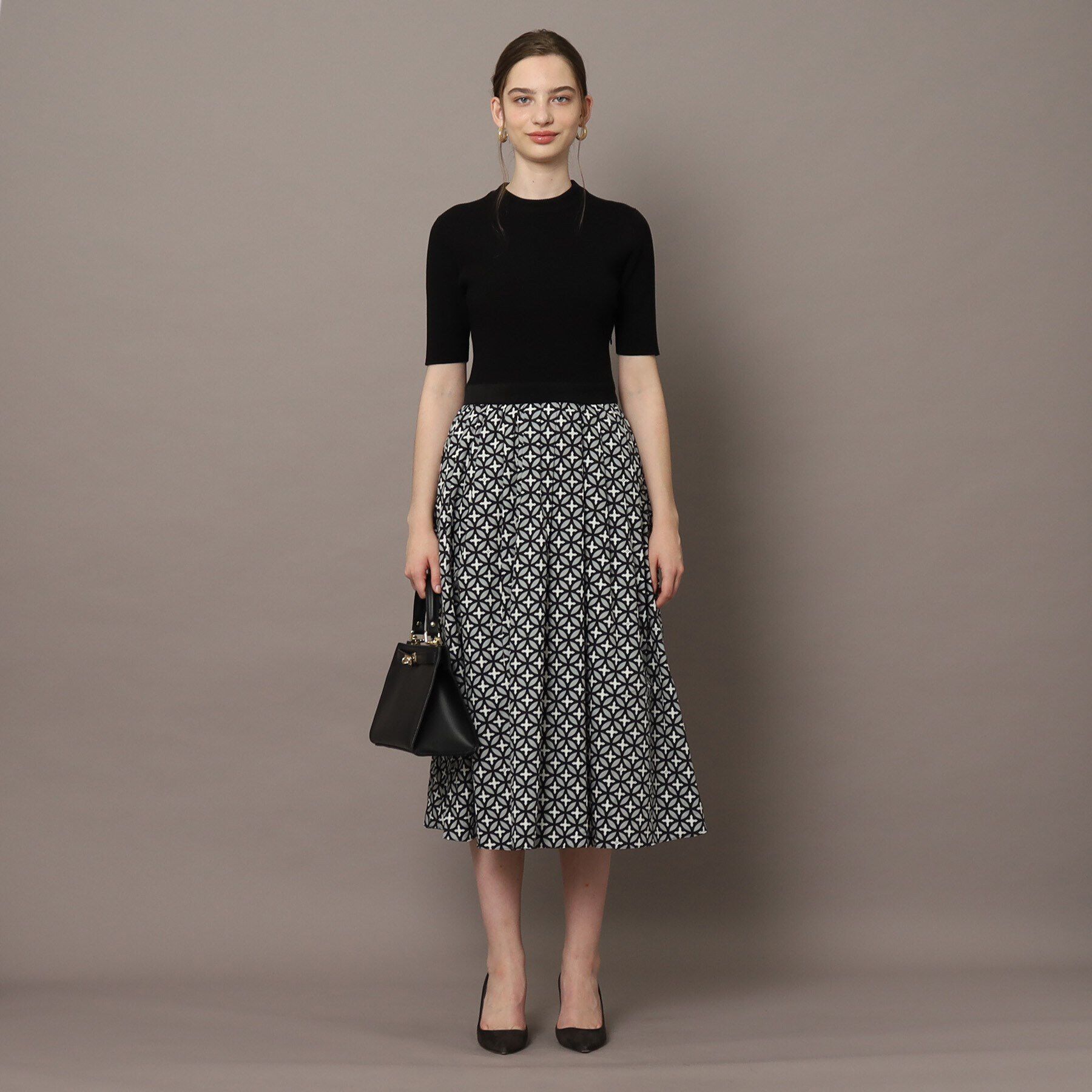 DRESSTERIOR「【洗える/着映え/大人気柄】オーバーラップサークルコンビワンピース」|ワンピース|