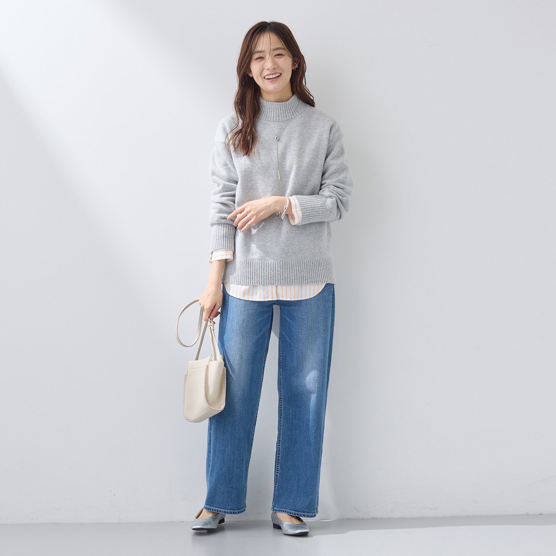 INDIVI「【カシミヤ混】ミドルゲージ ハイネックニット」|ニット・セーター|