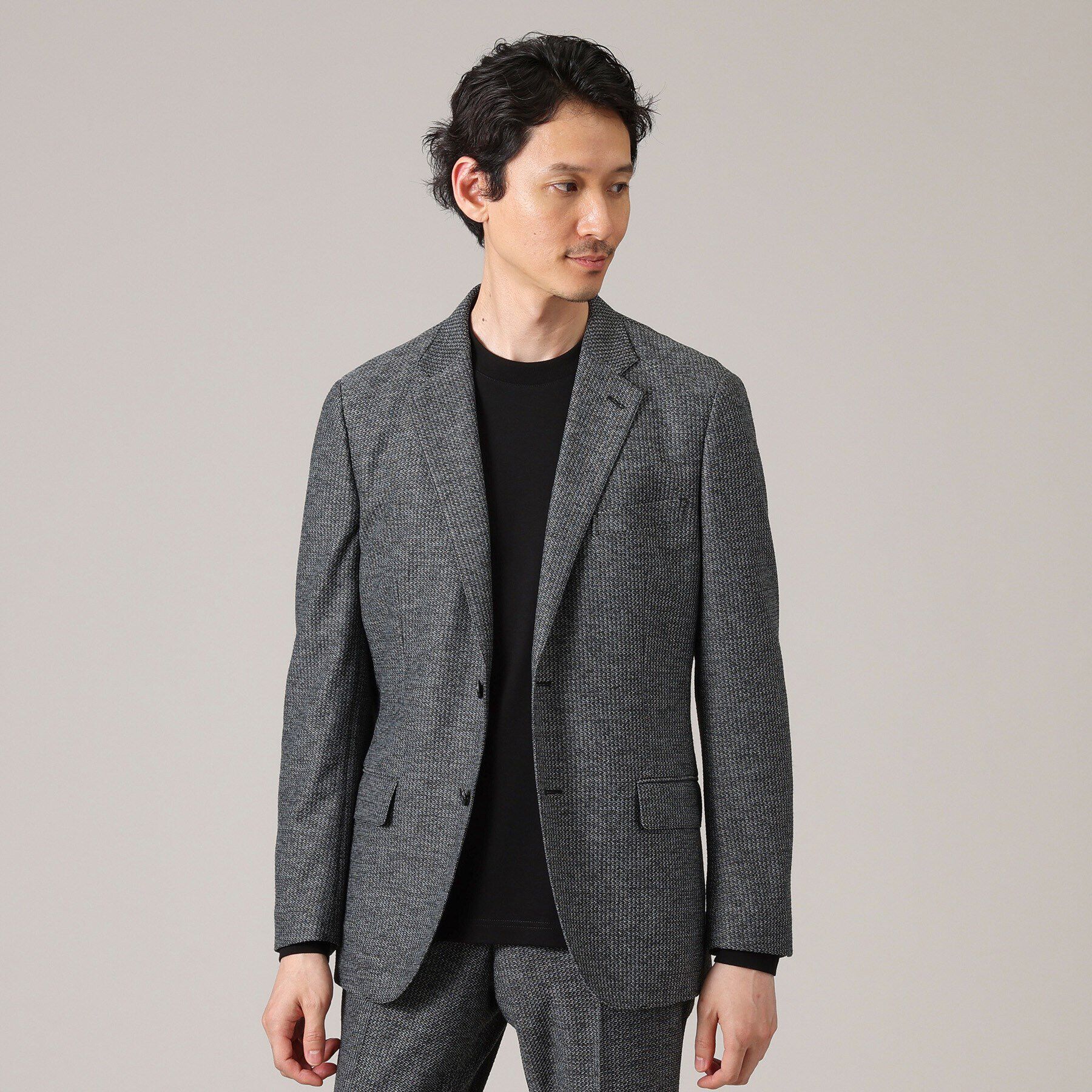 TAKEO KIKUCHI「【限定展開】先染めメランジ シングルジャケット（セットアップ対応）」|テーラードジャケット|