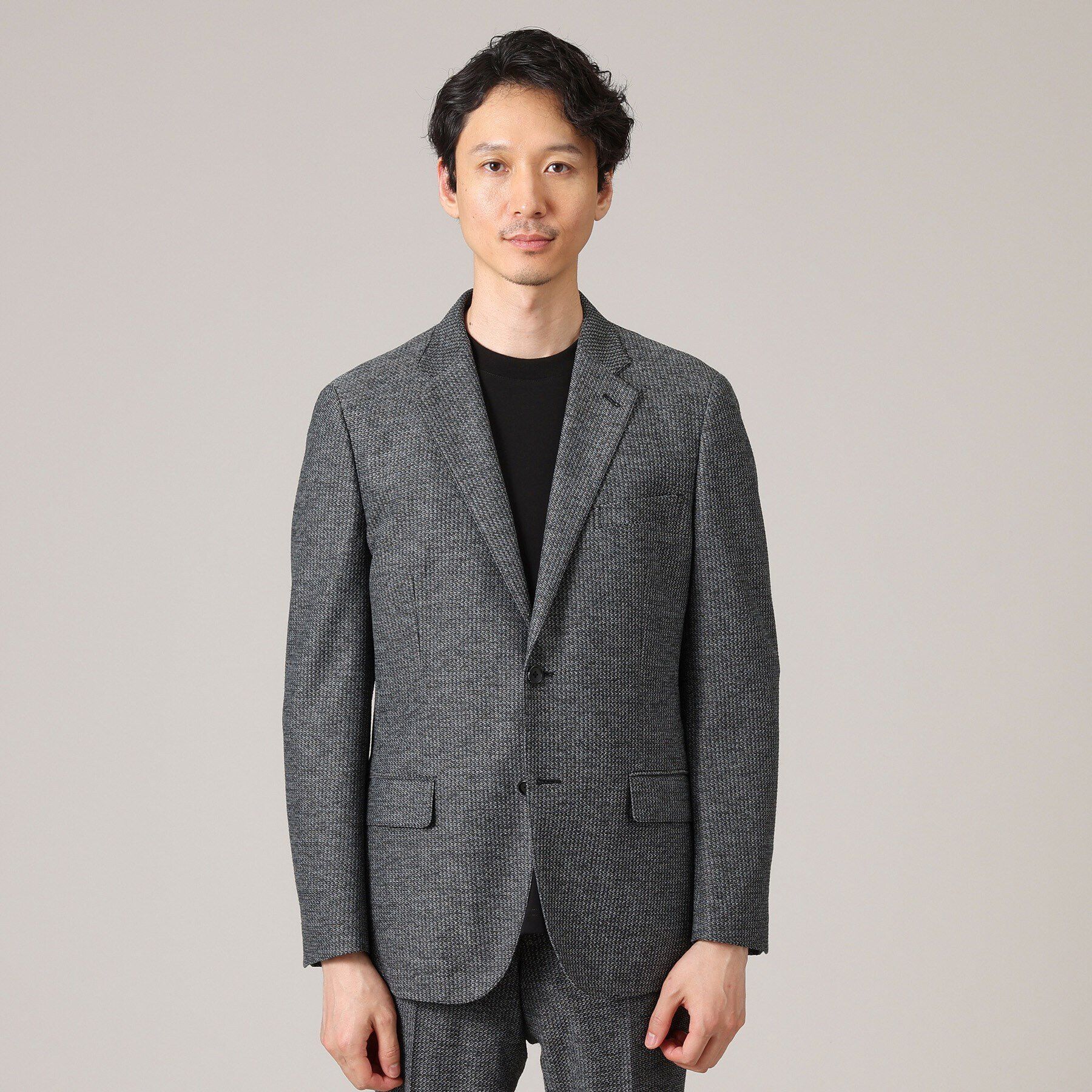 TAKEO KIKUCHI「【限定展開】先染めメランジ シングルジャケット（セットアップ対応）」|テーラードジャケット|