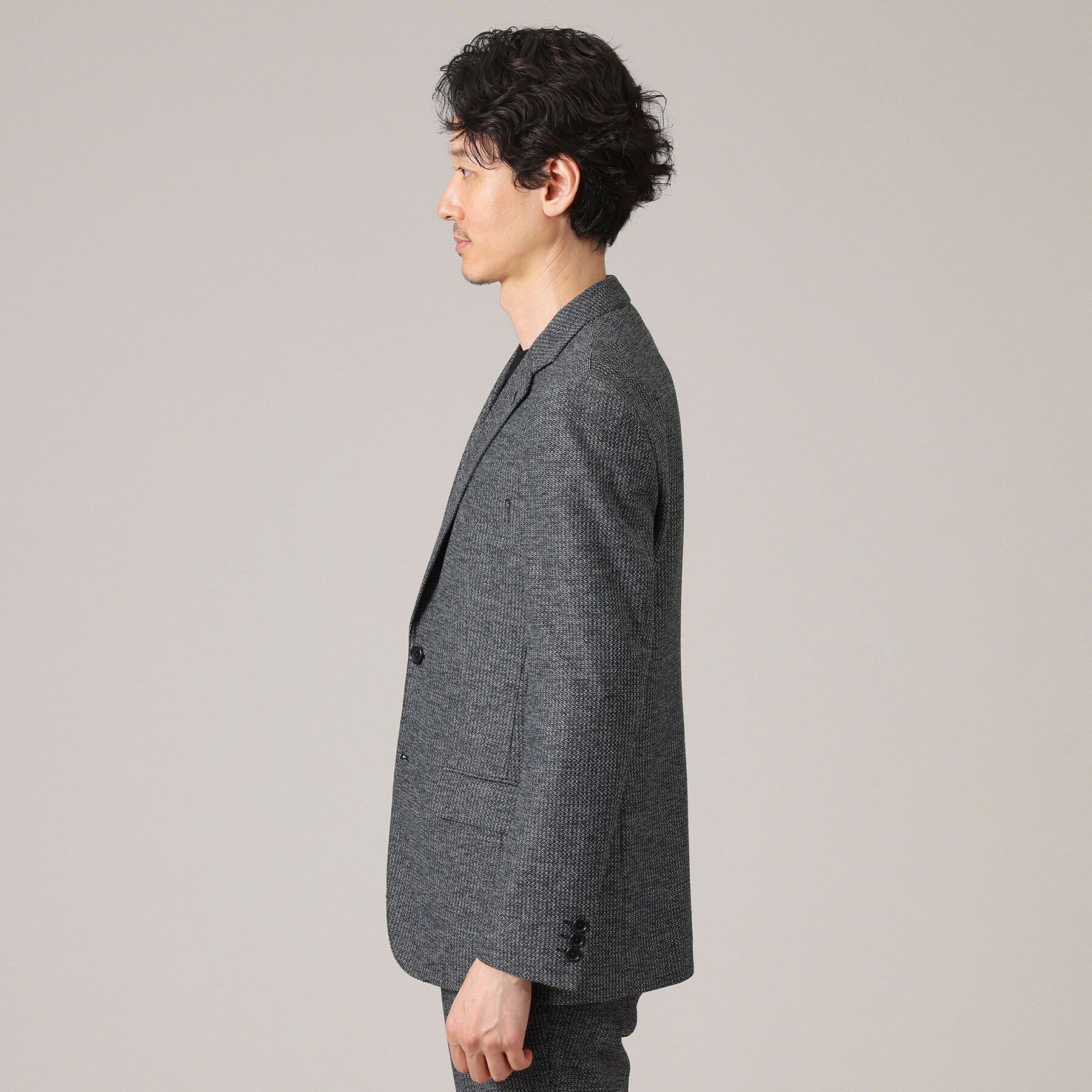 TAKEO KIKUCHI「【限定展開】先染めメランジ シングルジャケット（セットアップ対応）」|テーラードジャケット|