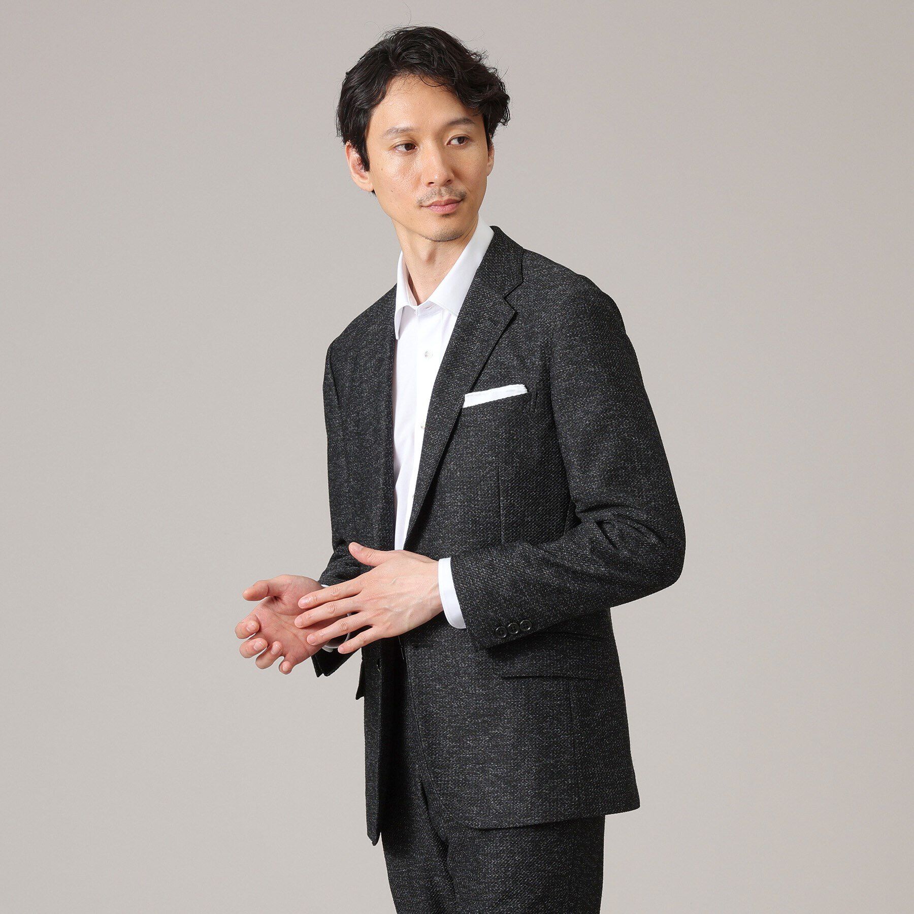 TAKEO KIKUCHI「【限定展開】先染めメランジ シングルジャケット（セットアップ対応）」|テーラードジャケット|