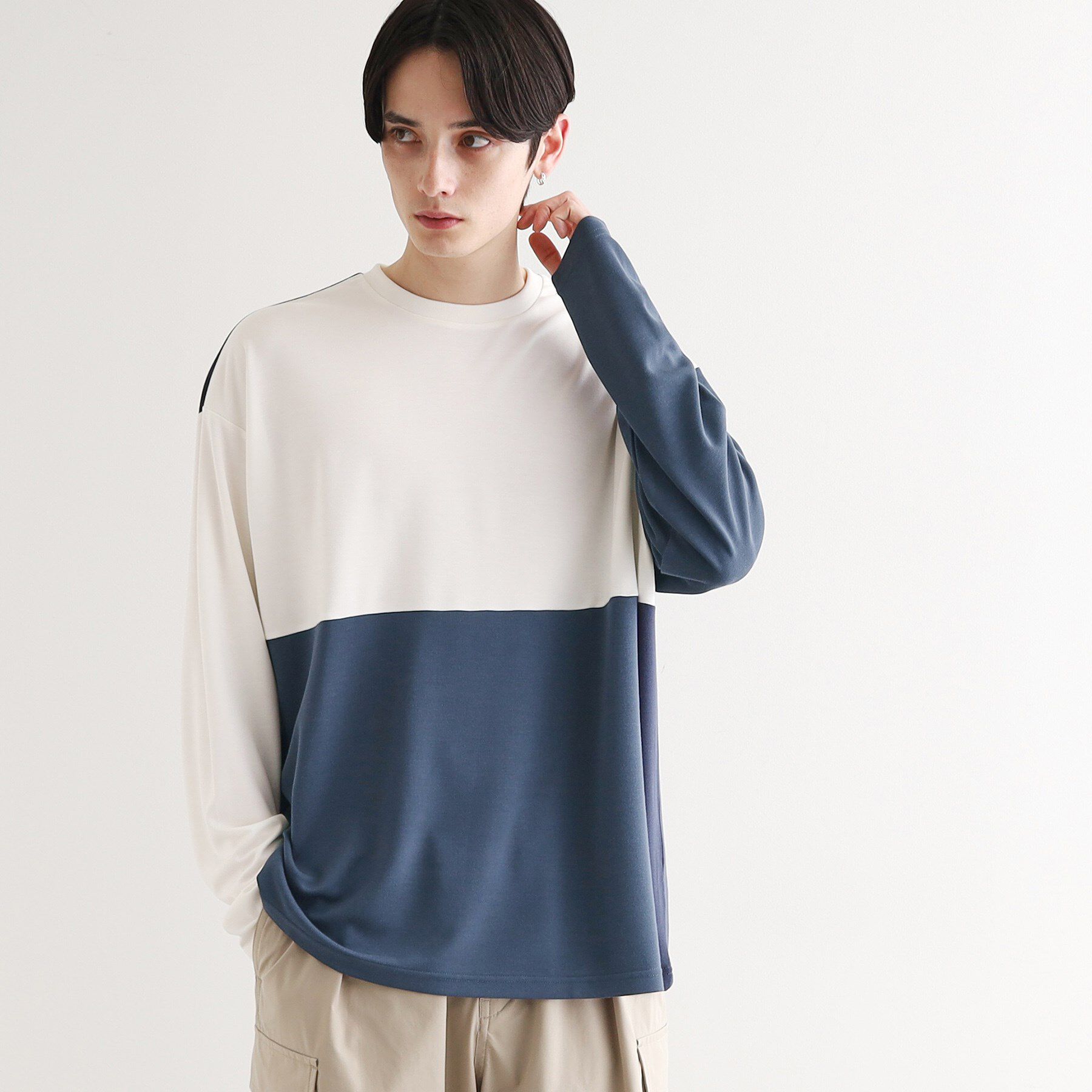 tk.TAKEO KIKUCHI「【UV／接触冷感】切替アソートTシャツ」|Tシャツ・カットソー|ネイビー(594)