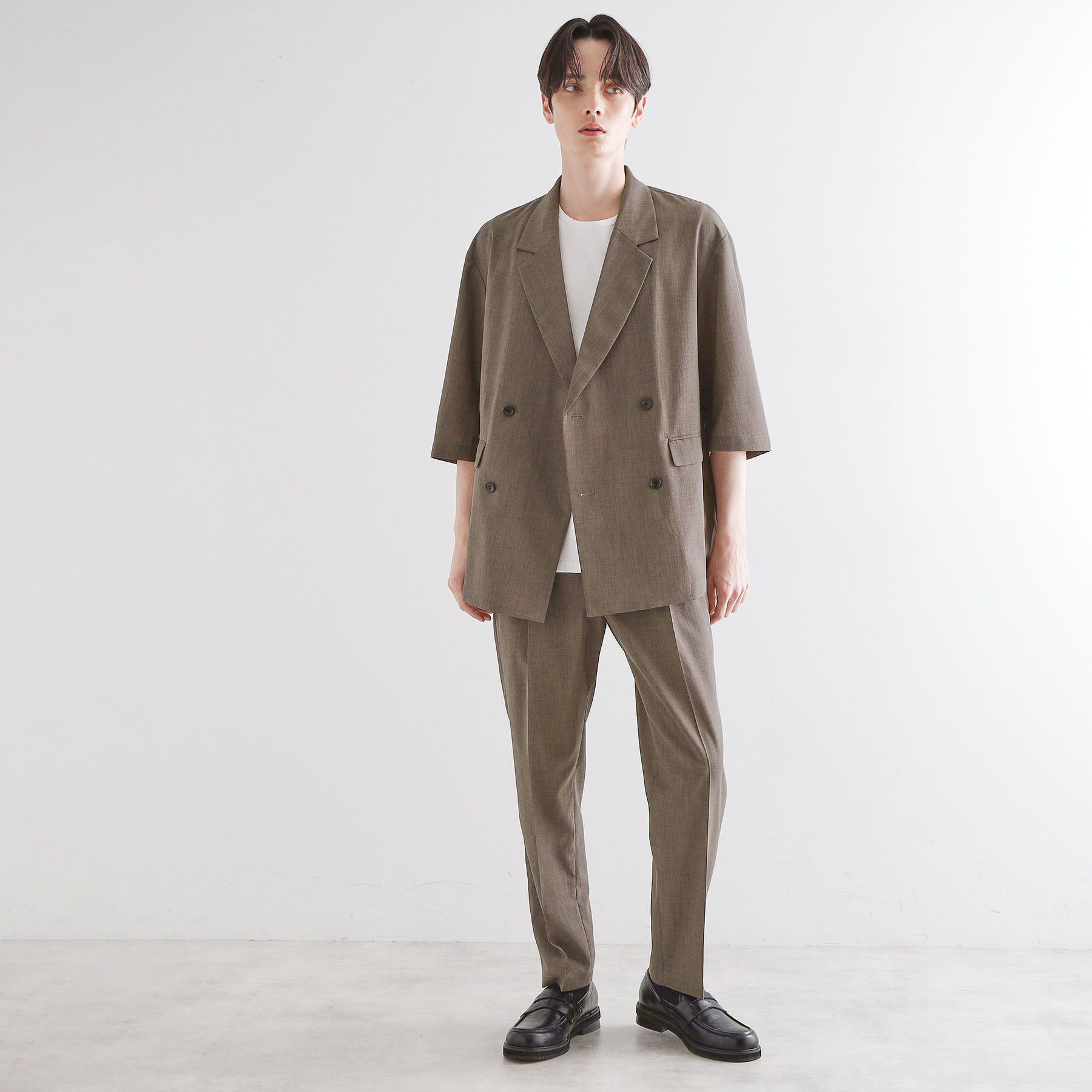 tk.TAKEO KIKUCHI「【セットアップ 2点セット】ダブルテーラード半袖ジャケット＋スラックス」|スーツ|