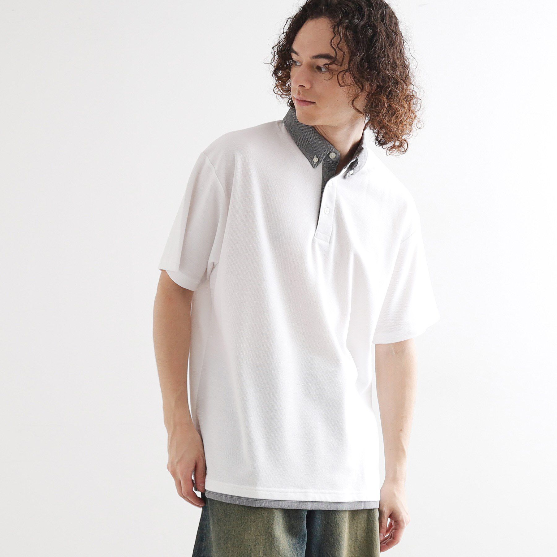 tk.TAKEO KIKUCHI「レイヤード鹿の子ポロシャツ」|ポロシャツ|