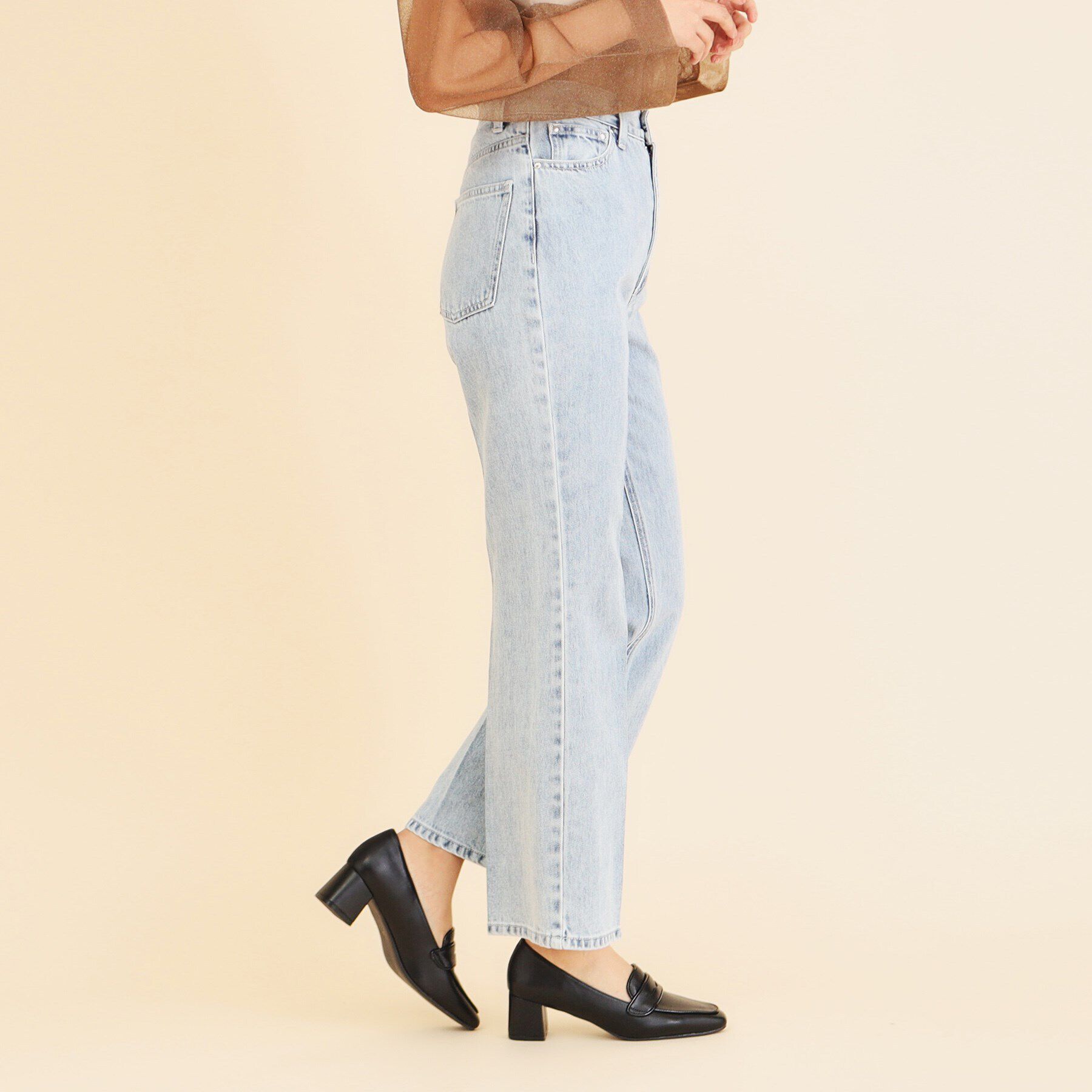 index「ワイドストレートフレアデニム【洗濯機洗い可】」|デニム|