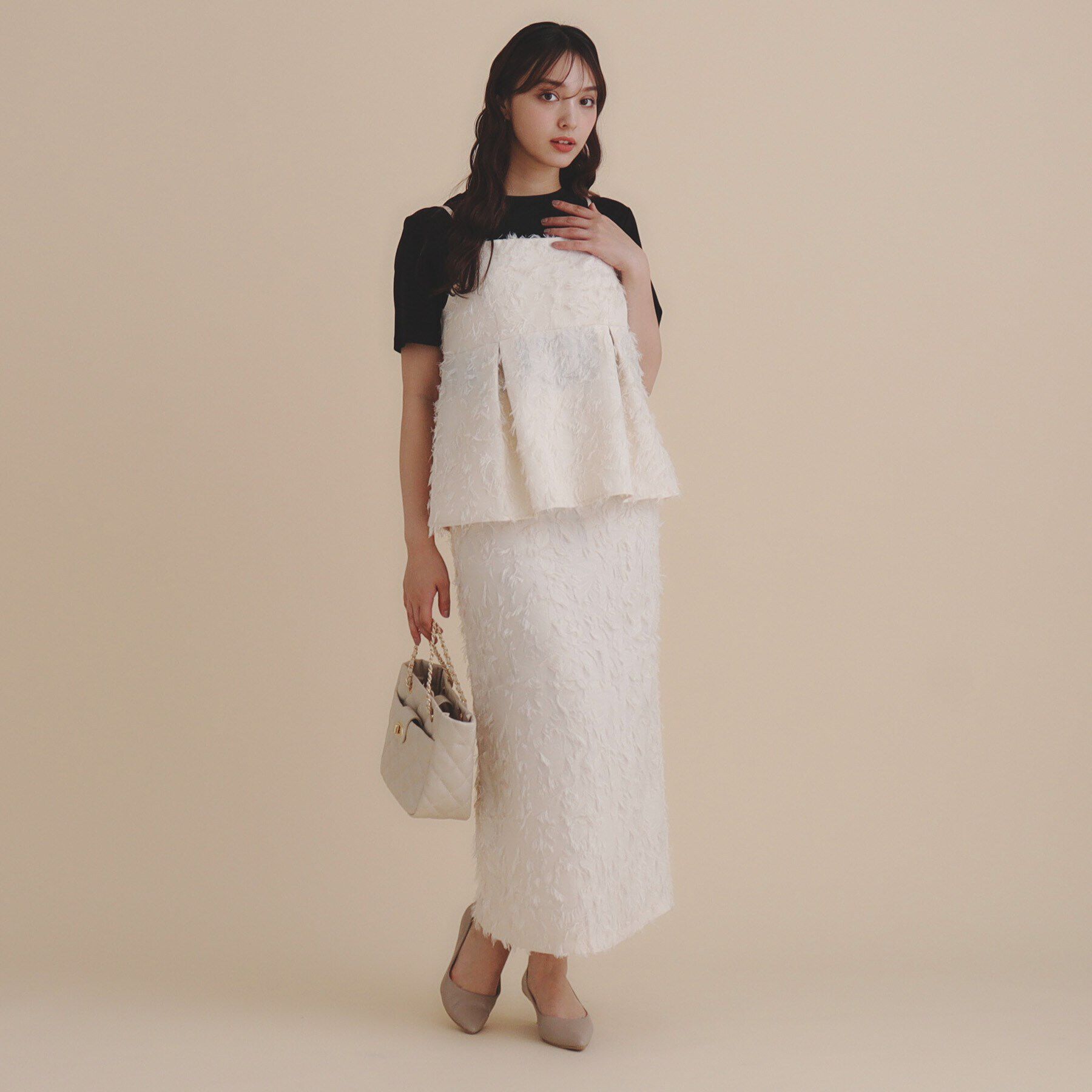 index「《andGIRL掲載》カットジャカードキャミソール/セットアップ対応【洗濯機洗い可】」|キャミソール|