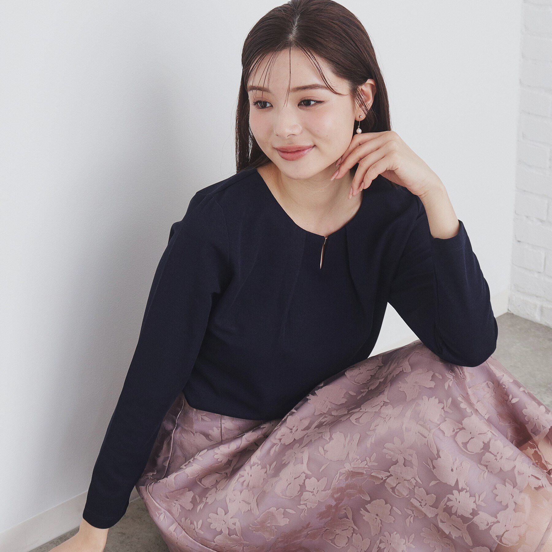 index「タックネックトップス【洗濯機洗い可】」|Tシャツ・カットソー|