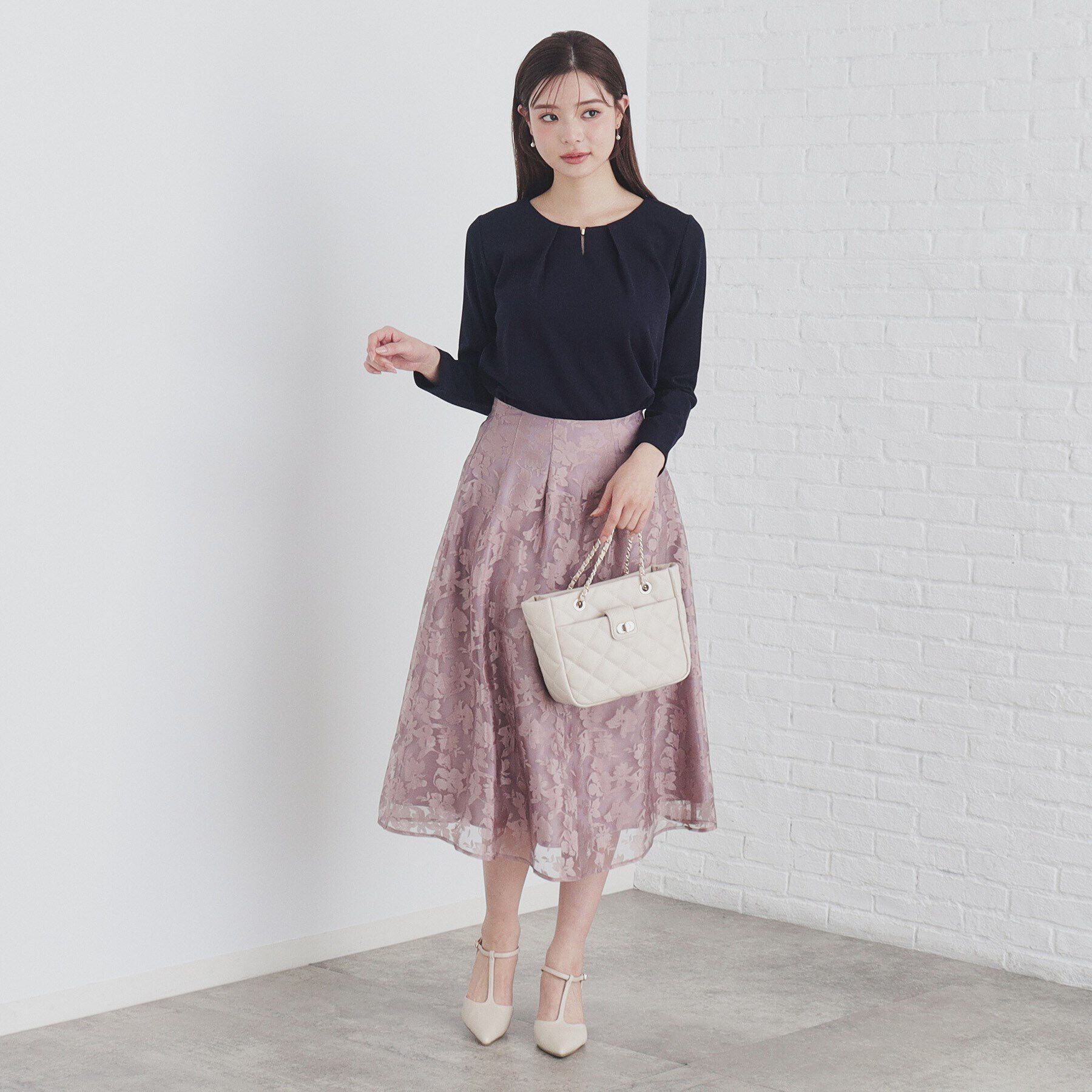 index「タックネックトップス【洗濯機洗い可】」|Tシャツ・カットソー|