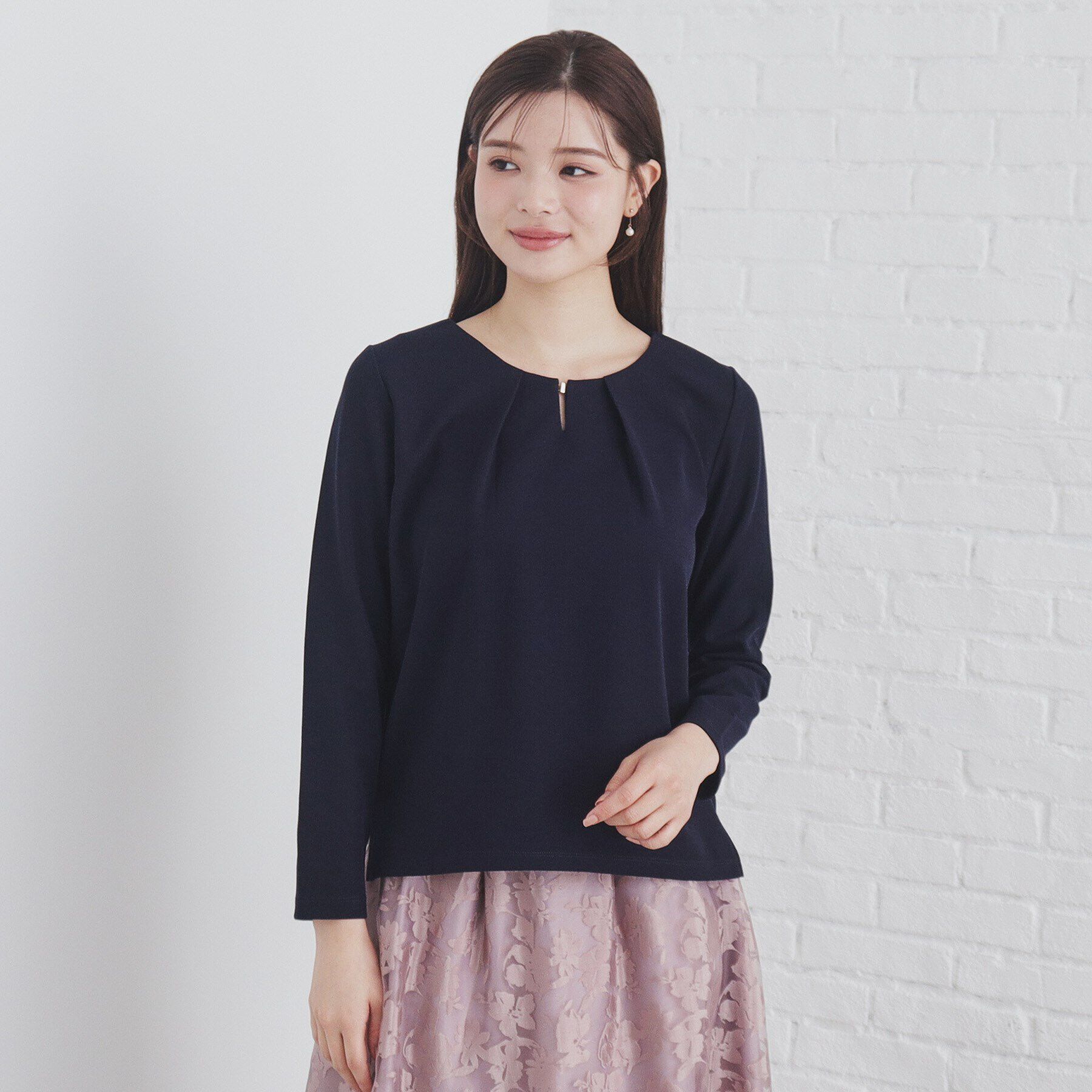 index「タックネックトップス【洗濯機洗い可】」|Tシャツ・カットソー|