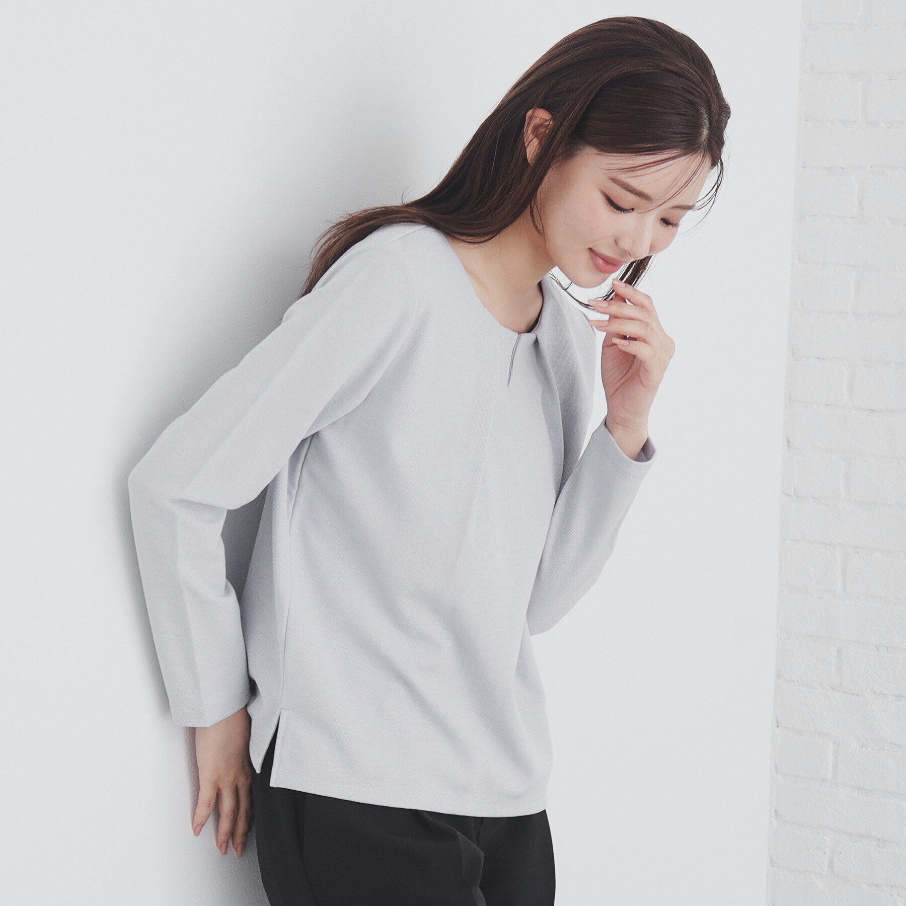 index「タックネックトップス【洗濯機洗い可】」|Tシャツ・カットソー|