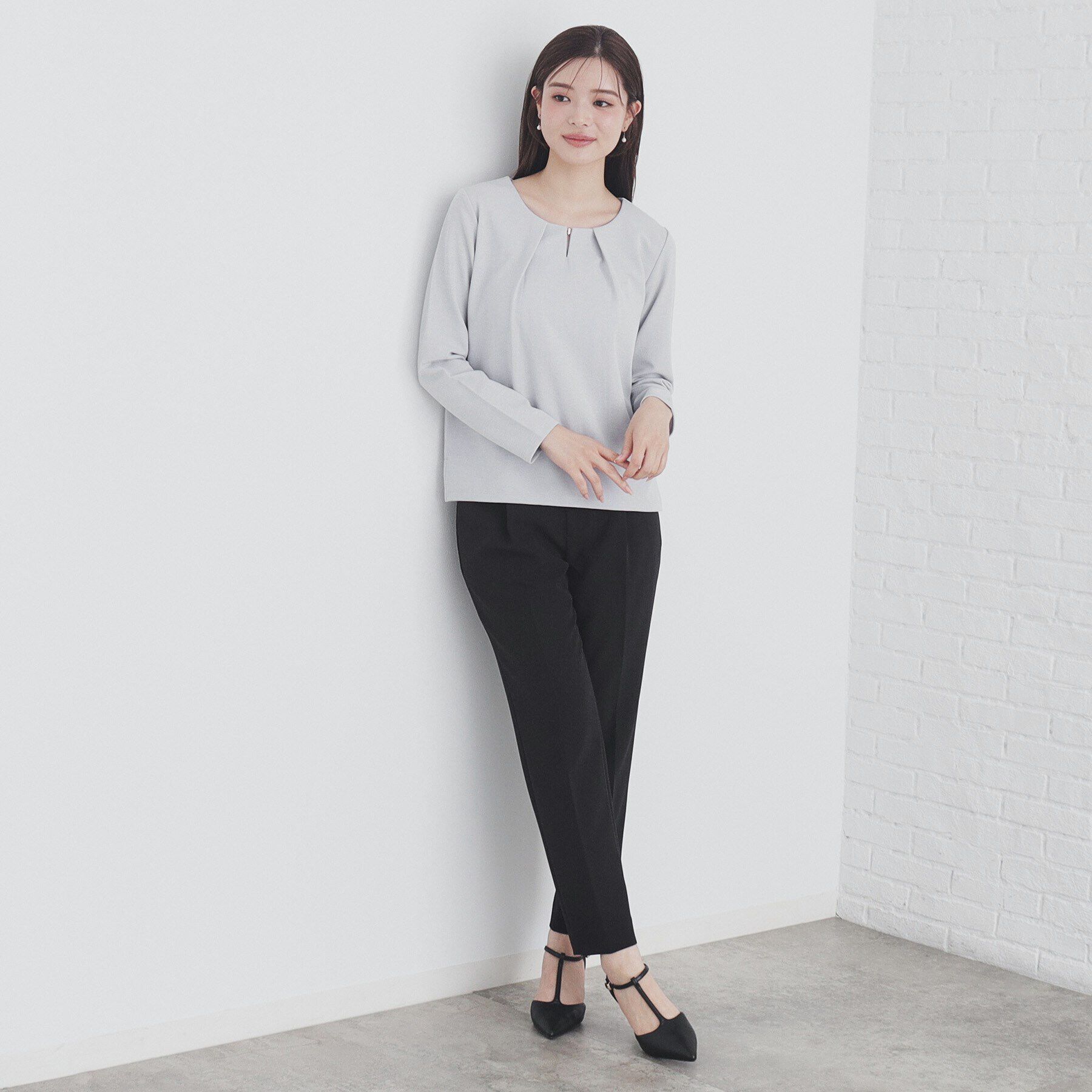 index「タックネックトップス【洗濯機洗い可】」|Tシャツ・カットソー|