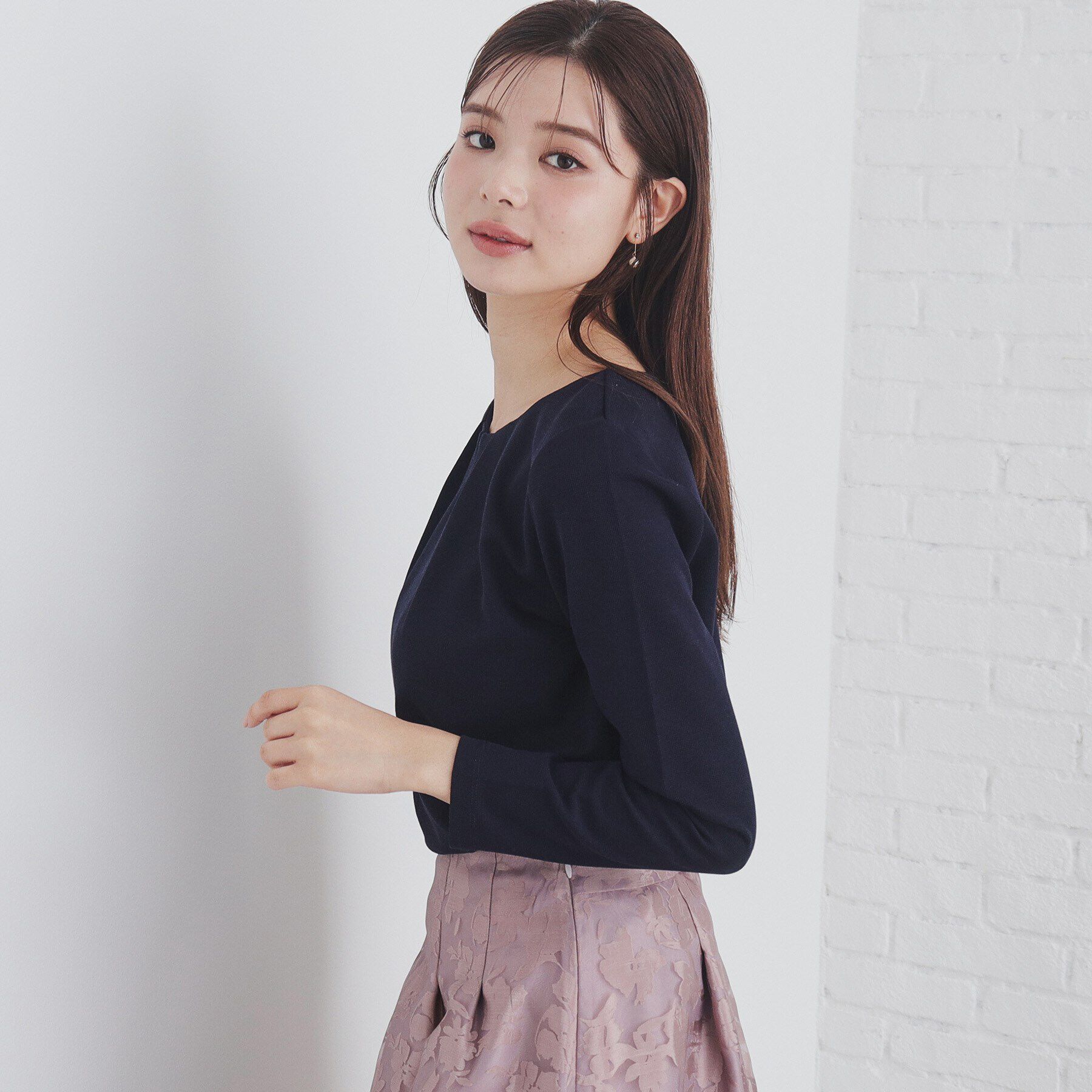 index「タックネックトップス【洗濯機洗い可】」|Tシャツ・カットソー|