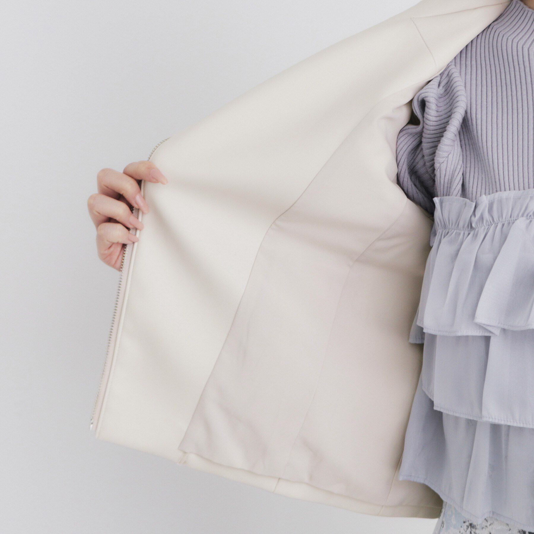 index「ストレッチライダースジャケット【洗える】」|ライダースジャケット|