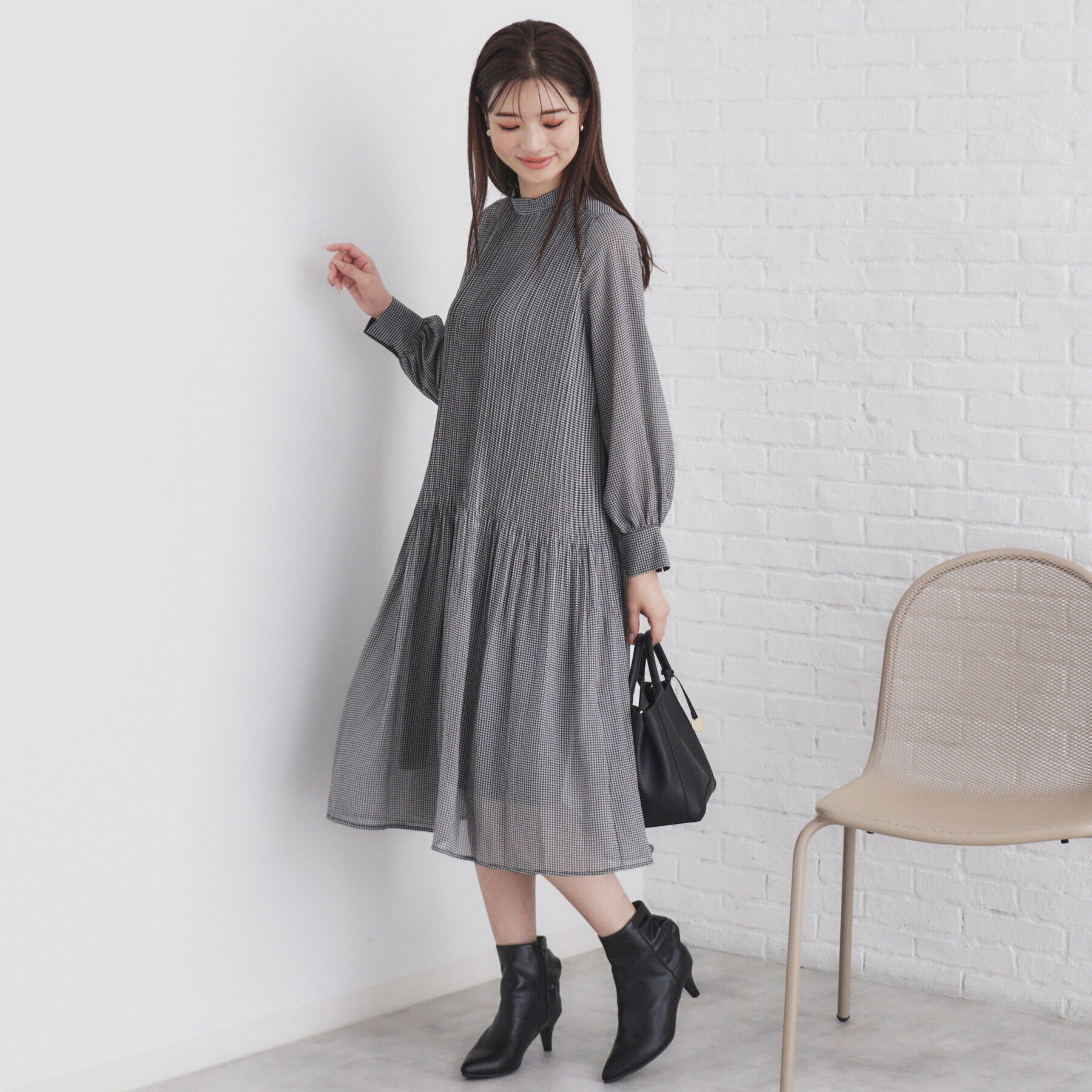 index「2WAYリボン プリーツワンピース【洗濯機洗い可】」|ワンピース|