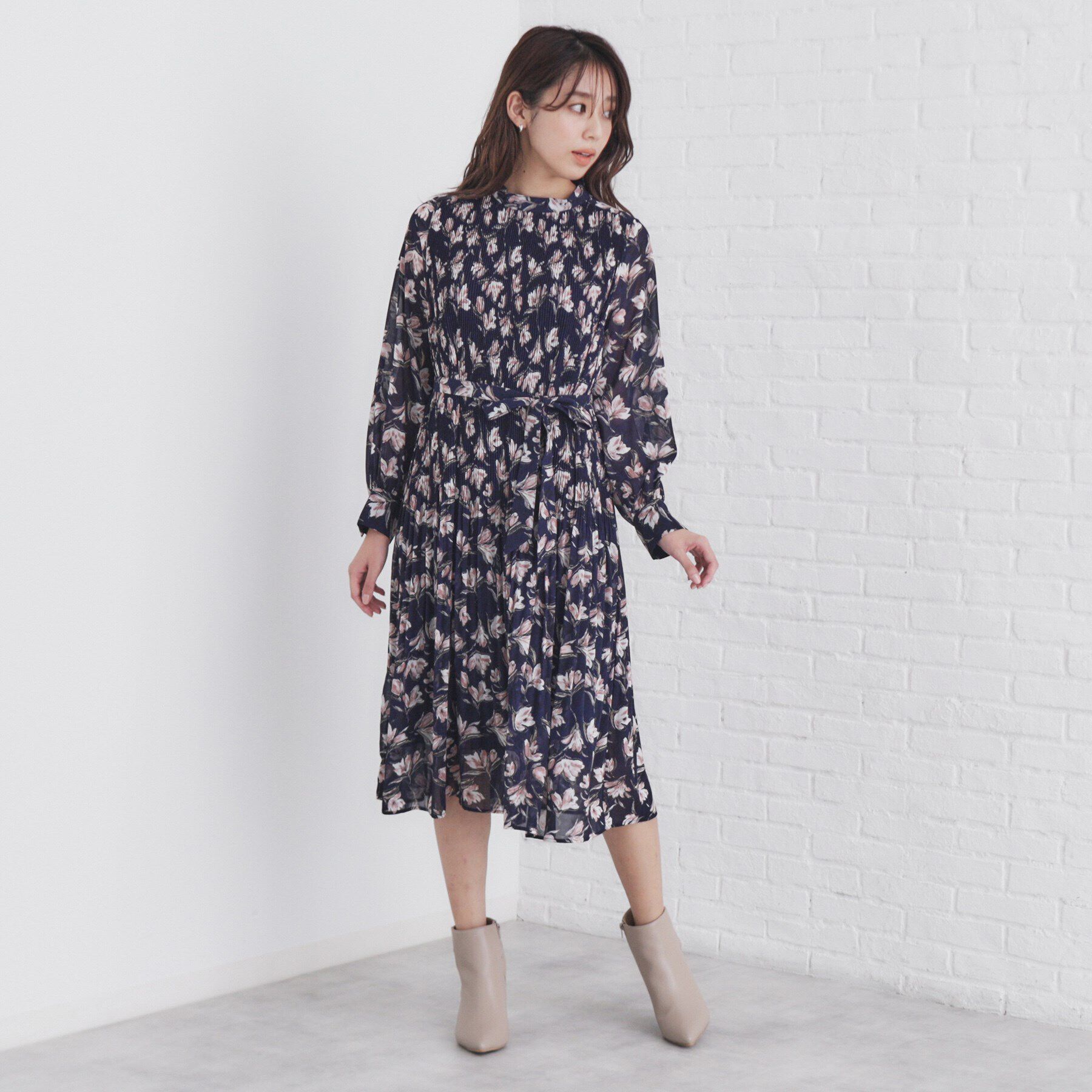 index「2WAYリボン プリーツワンピース【洗濯機洗い可】」|ワンピース|