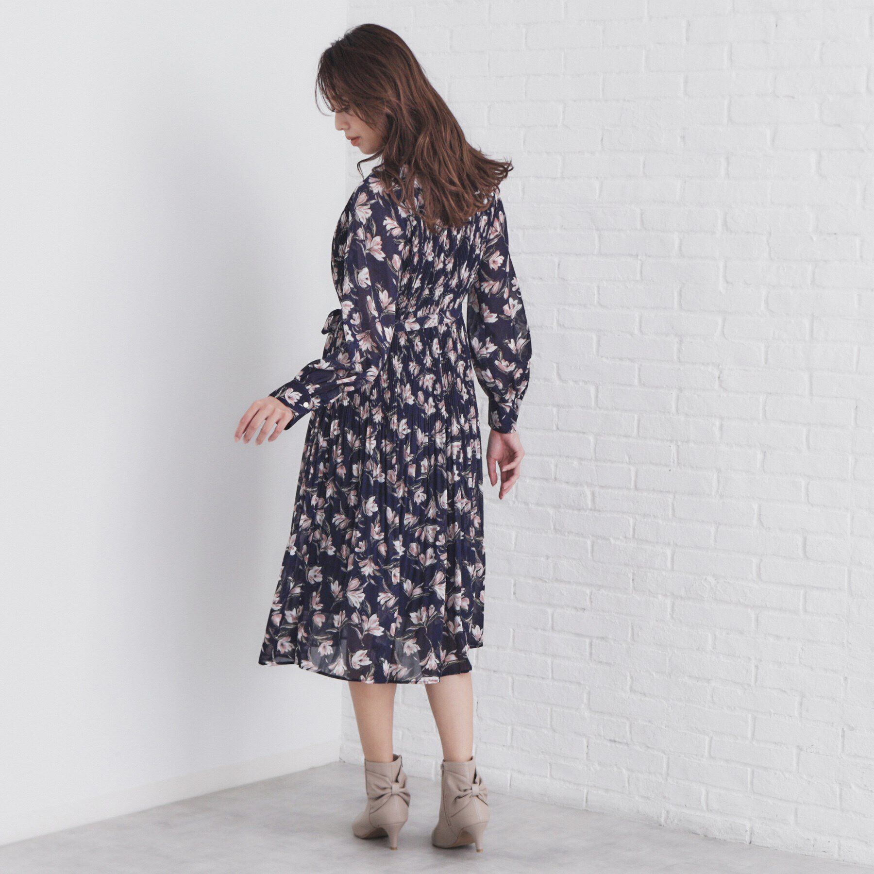 index「2WAYリボン プリーツワンピース【洗濯機洗い可】」|ワンピース|