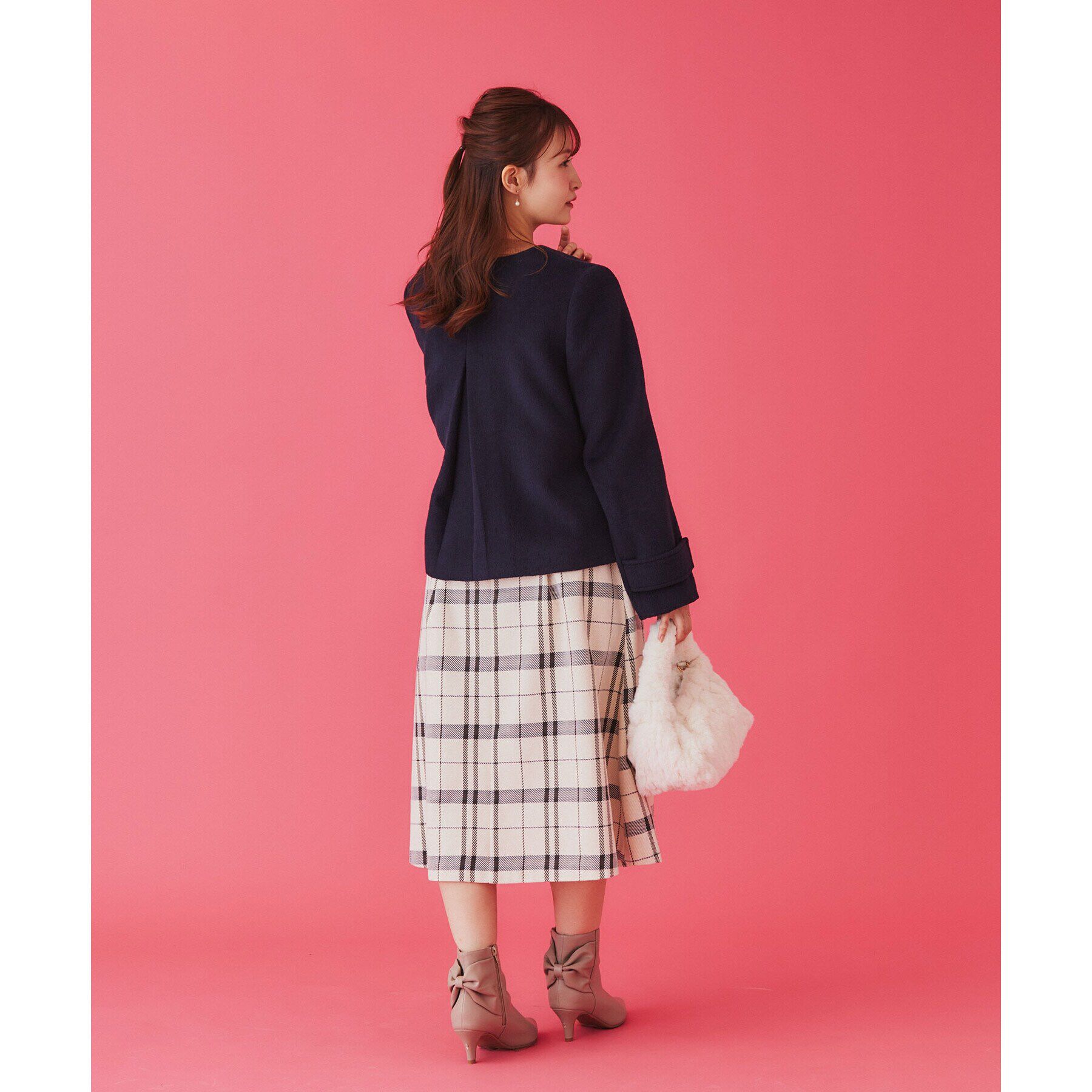 index「《5color/XS-LLsize》ウール混ノーカラーショートコート」|ノーカラーコート|