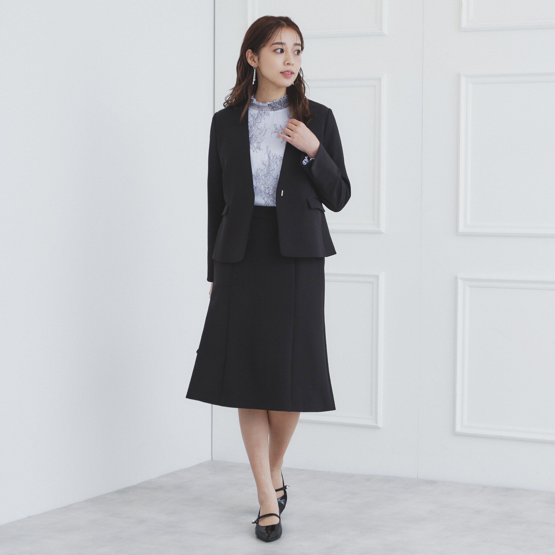 index「《通勤・セレモニー/セットアップ対応》多機能ストレッチフレアスカート【洗濯機洗い可/防シワ/抗ピル】」|スカート|