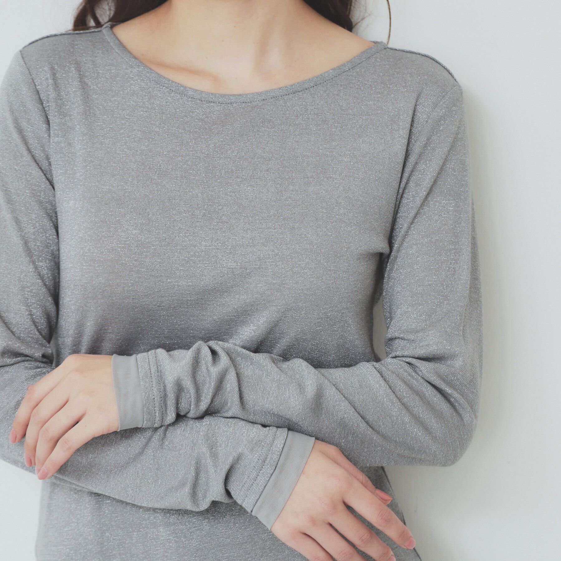 index「ラメシアーチュールトップス【洗濯機洗い可】」|Tシャツ・カットソー|