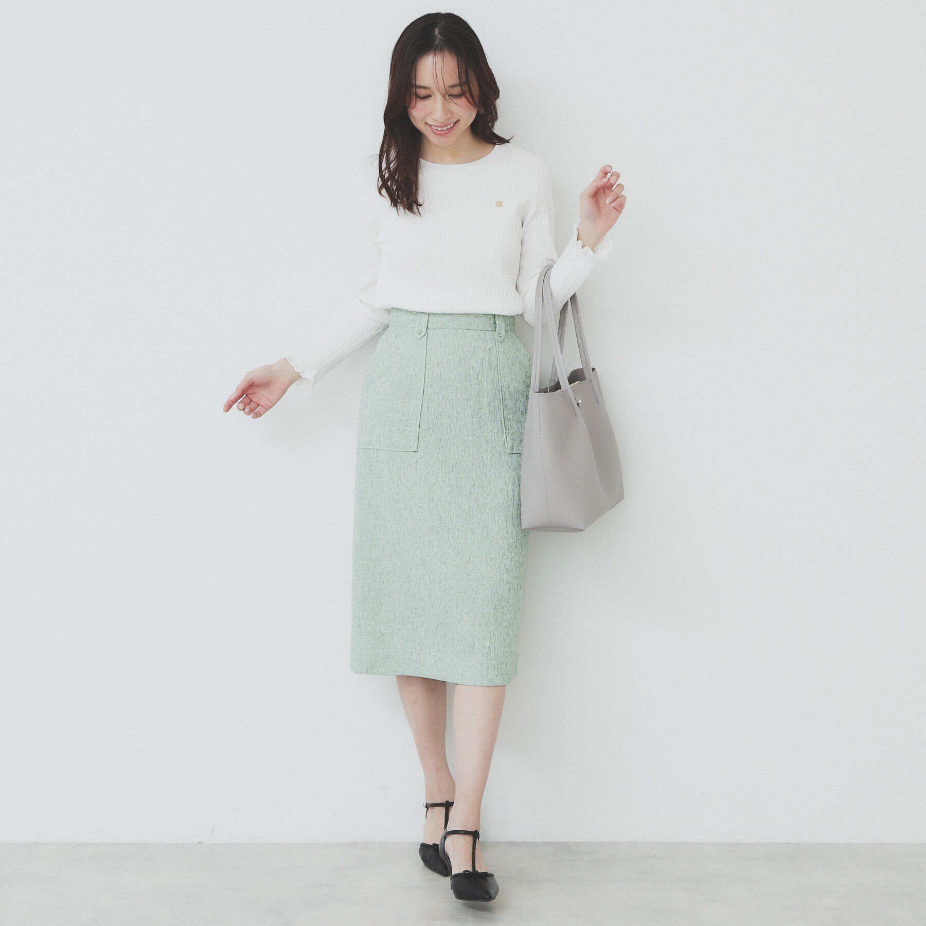index「サマーツイードタイトスカート【洗濯機洗い可/イージーアイロン】」|スカート|