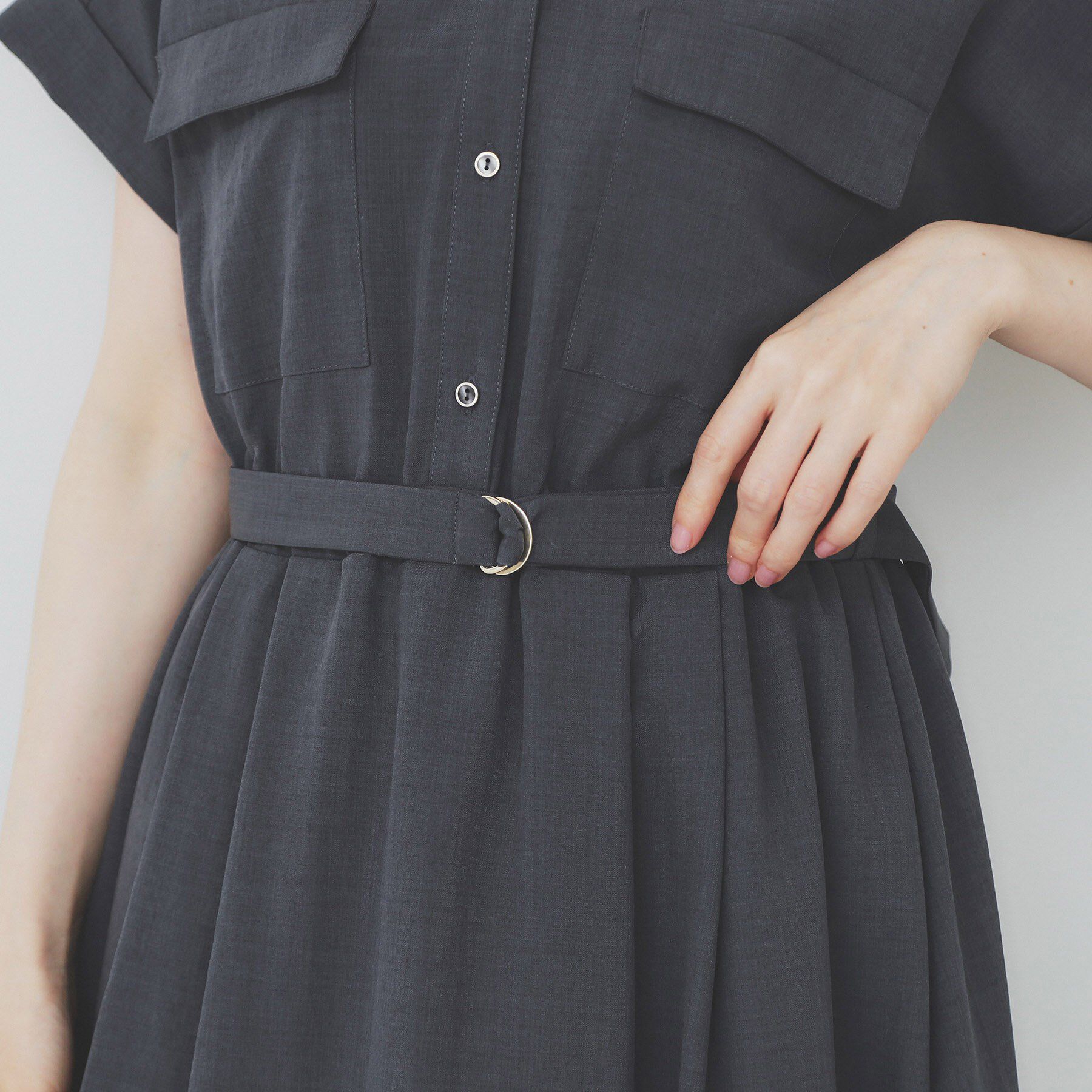 index「《7色展開/XS-LLサイズ》ダブルポケットスキッパーシャツワンピース【吸水速乾/防シワ/イージーア」|ワンピース|