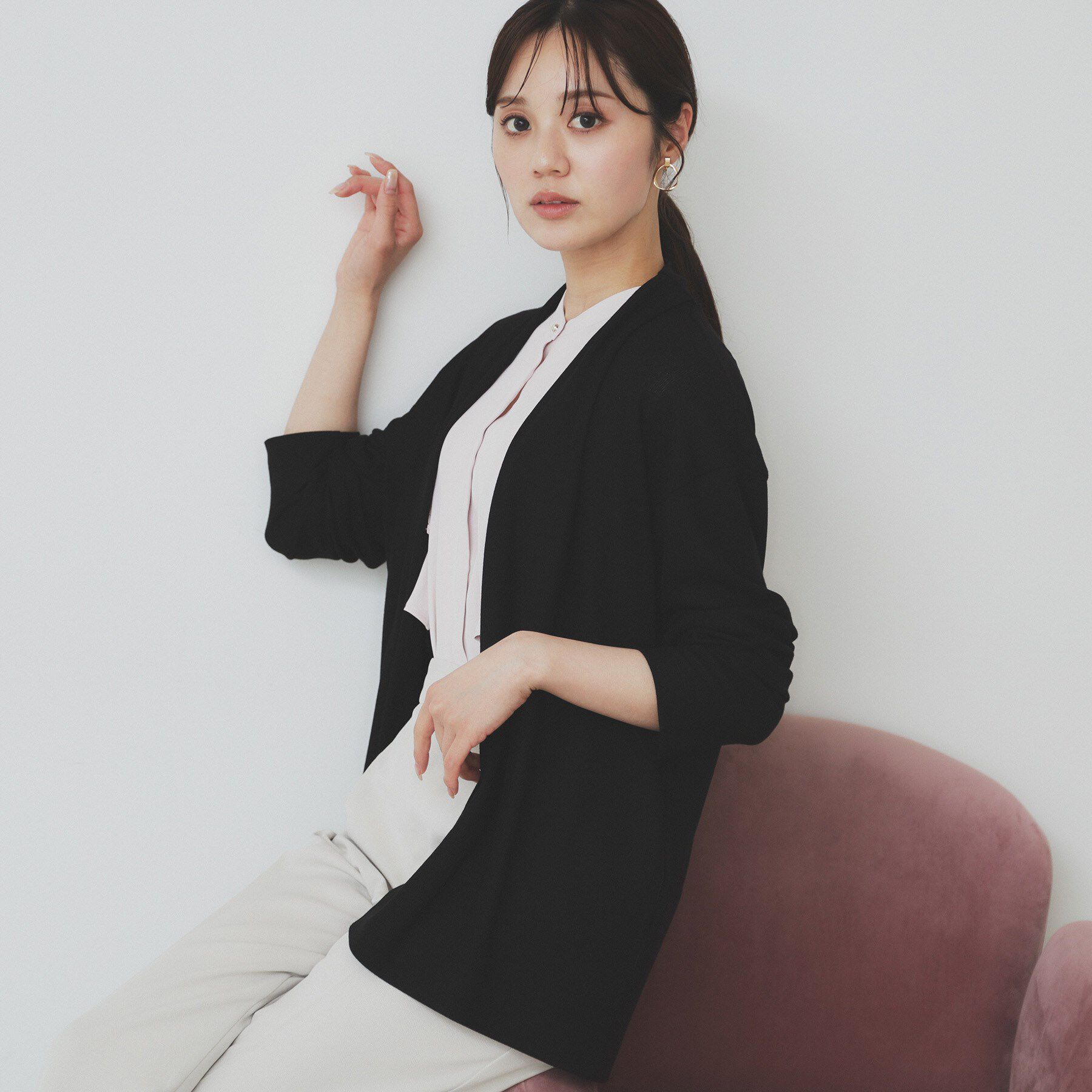 index「シアージャージミドル丈カーディガン【接触冷感/UVケア/洗濯機洗い可】」|カーディガン|