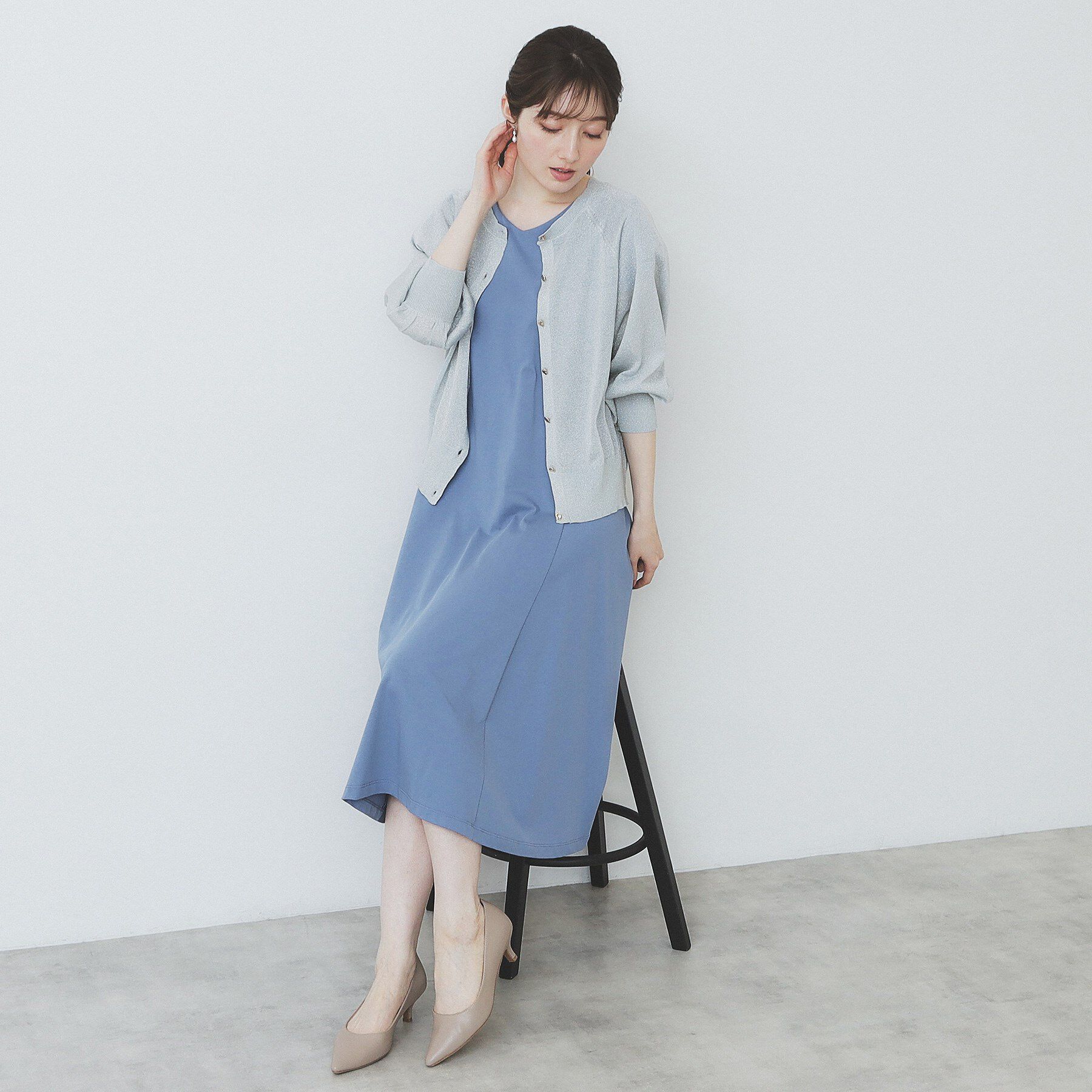 index「シアーラメドルマンショートカーディガン【洗濯機洗い可】」|カーディガン|