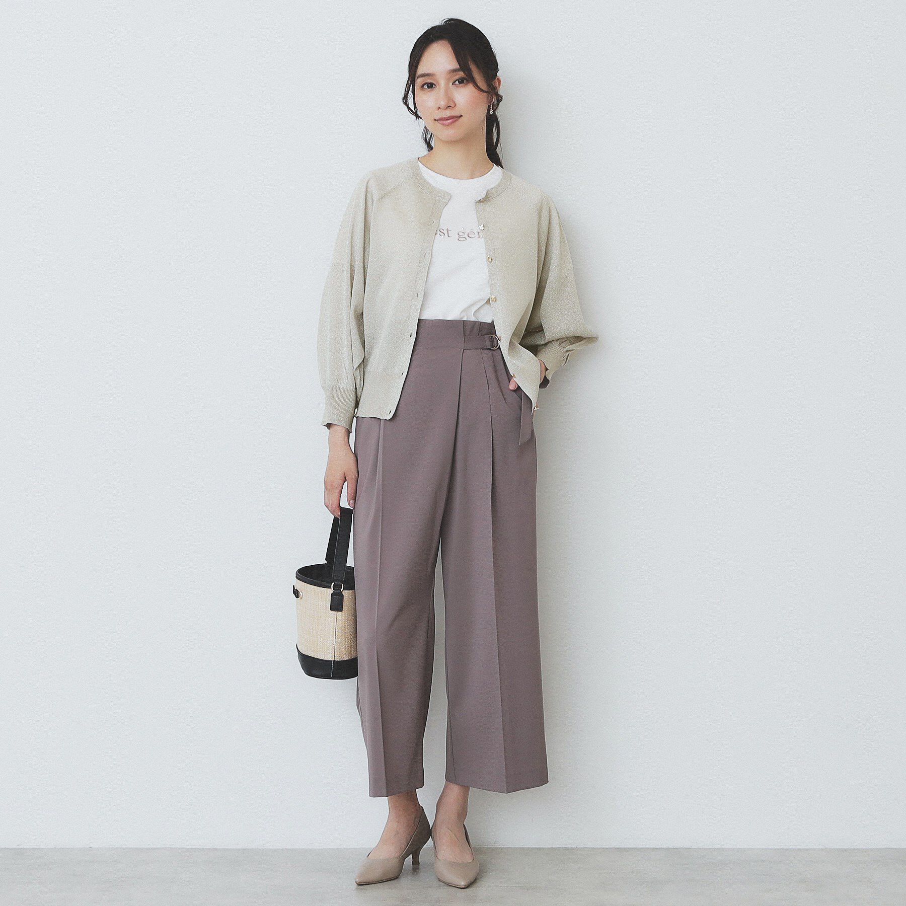 index「シアーラメドルマンショートカーディガン【洗濯機洗い可】」|カーディガン|