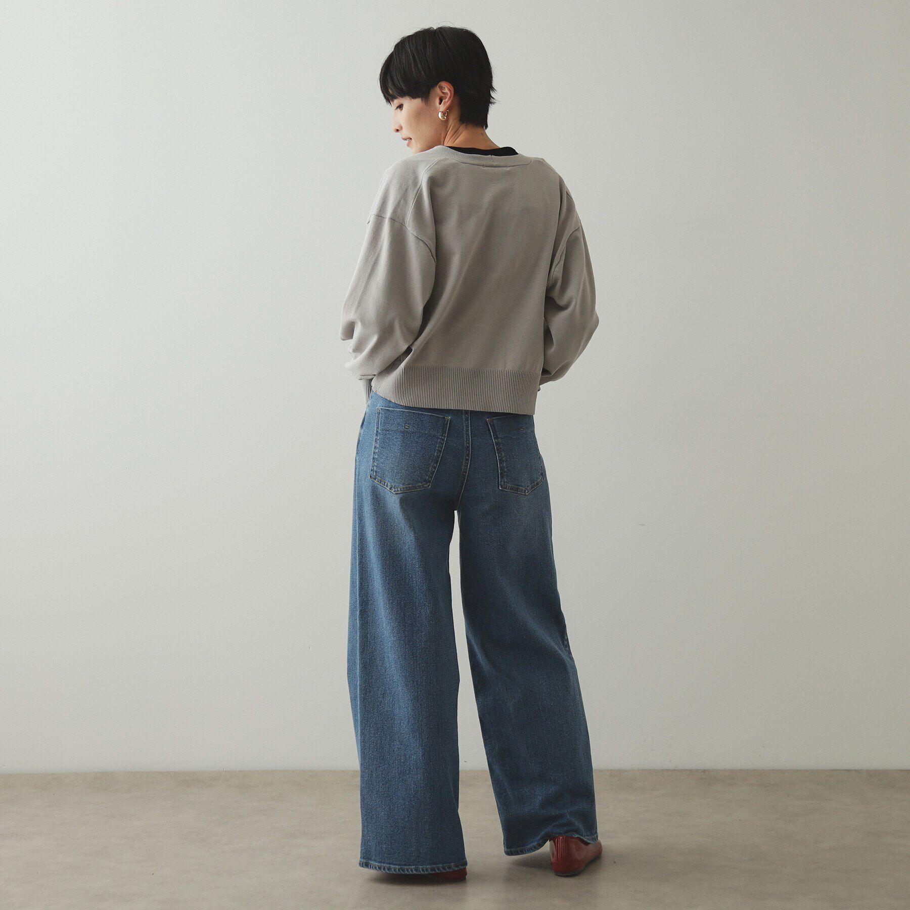 OPAQUE.CLIP「フロントZIPニットカーディガン【洗濯機洗い可／抗ピル】」|カーディガン|