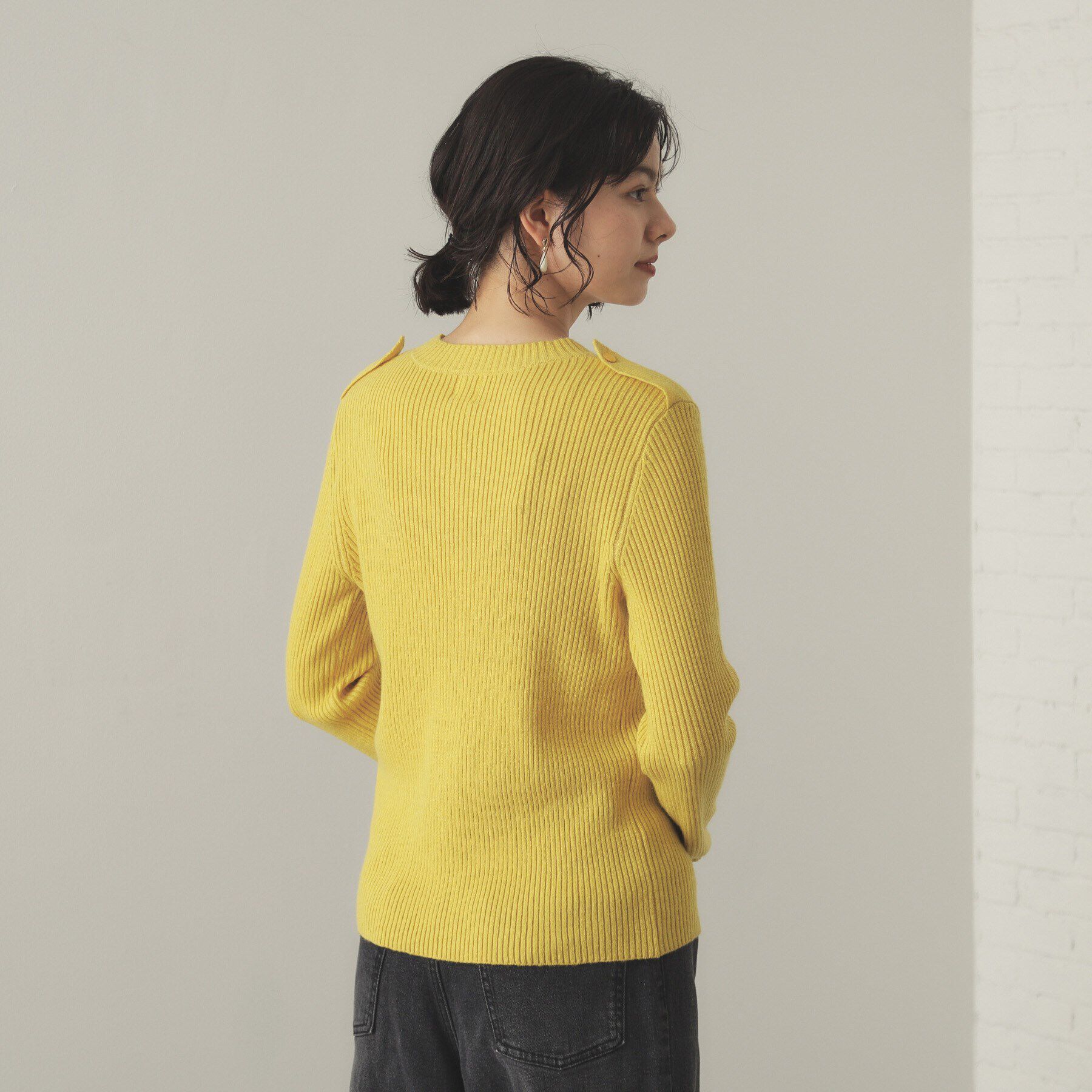 OPAQUE.CLIP「ミリタリーワイドリブニット【洗える】」|ニット・セーター|