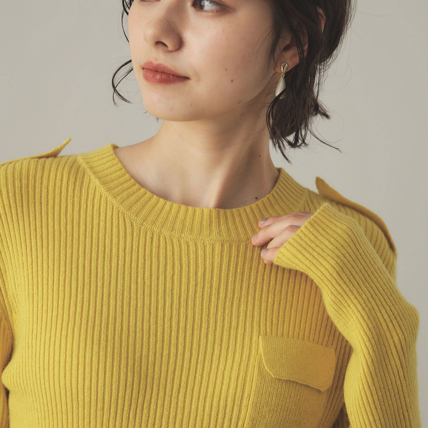 OPAQUE.CLIP「ミリタリーワイドリブニット【洗える】」|ニット・セーター|