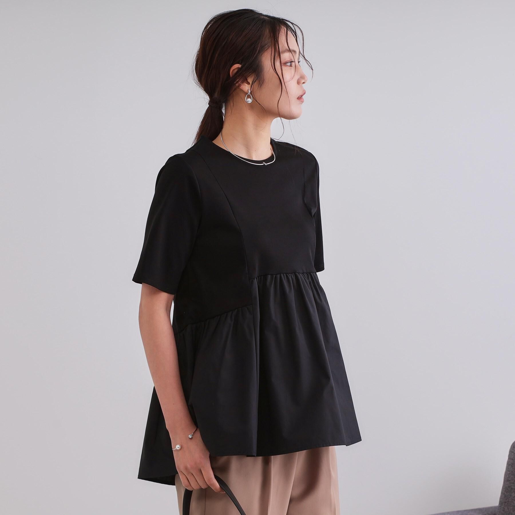 OPAQUE.CLIP「ペプラムドッキングカットソー【洗濯機洗い可】」|Tシャツ・カットソー|