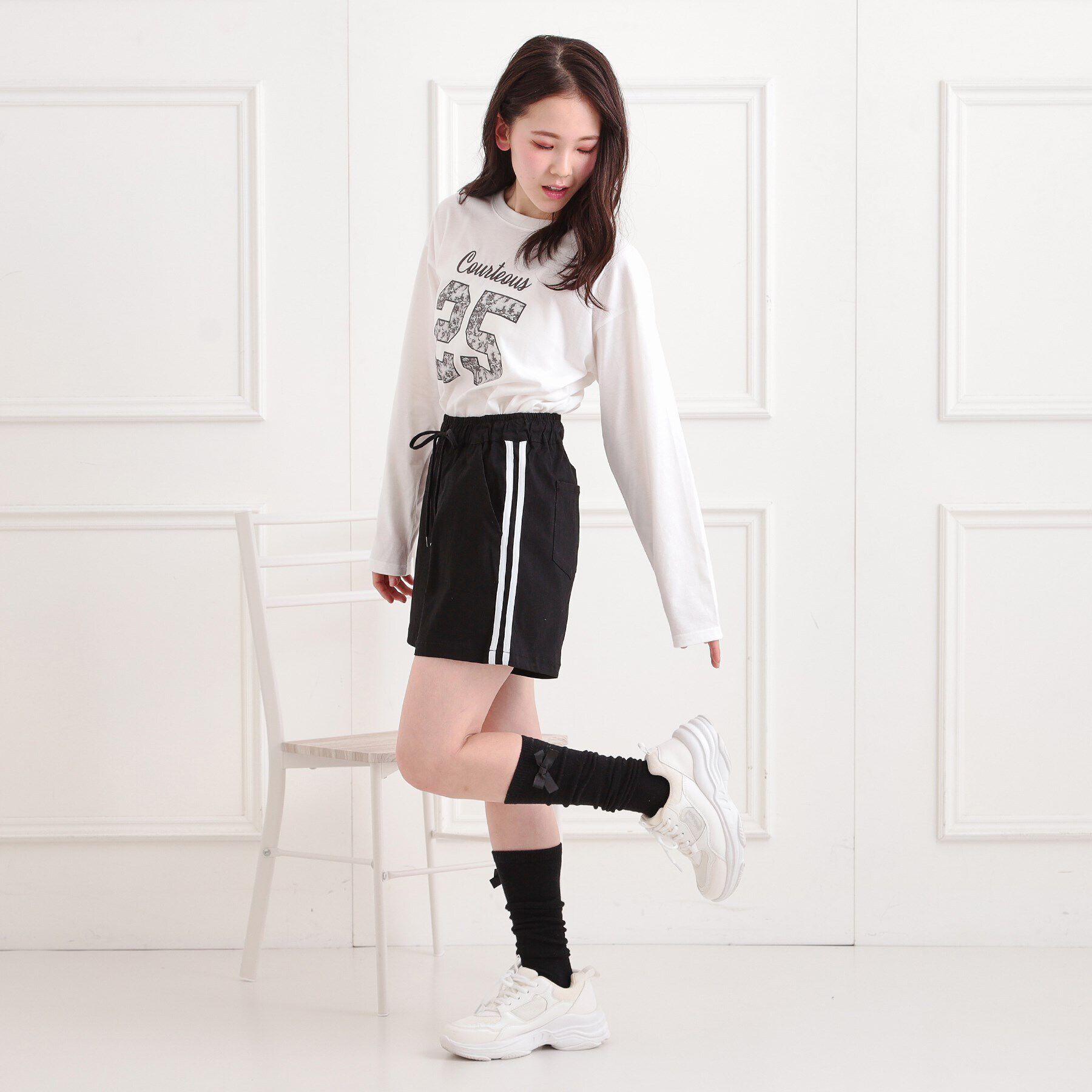 PINK-latte「イージーショートパンツ」|キュロット|