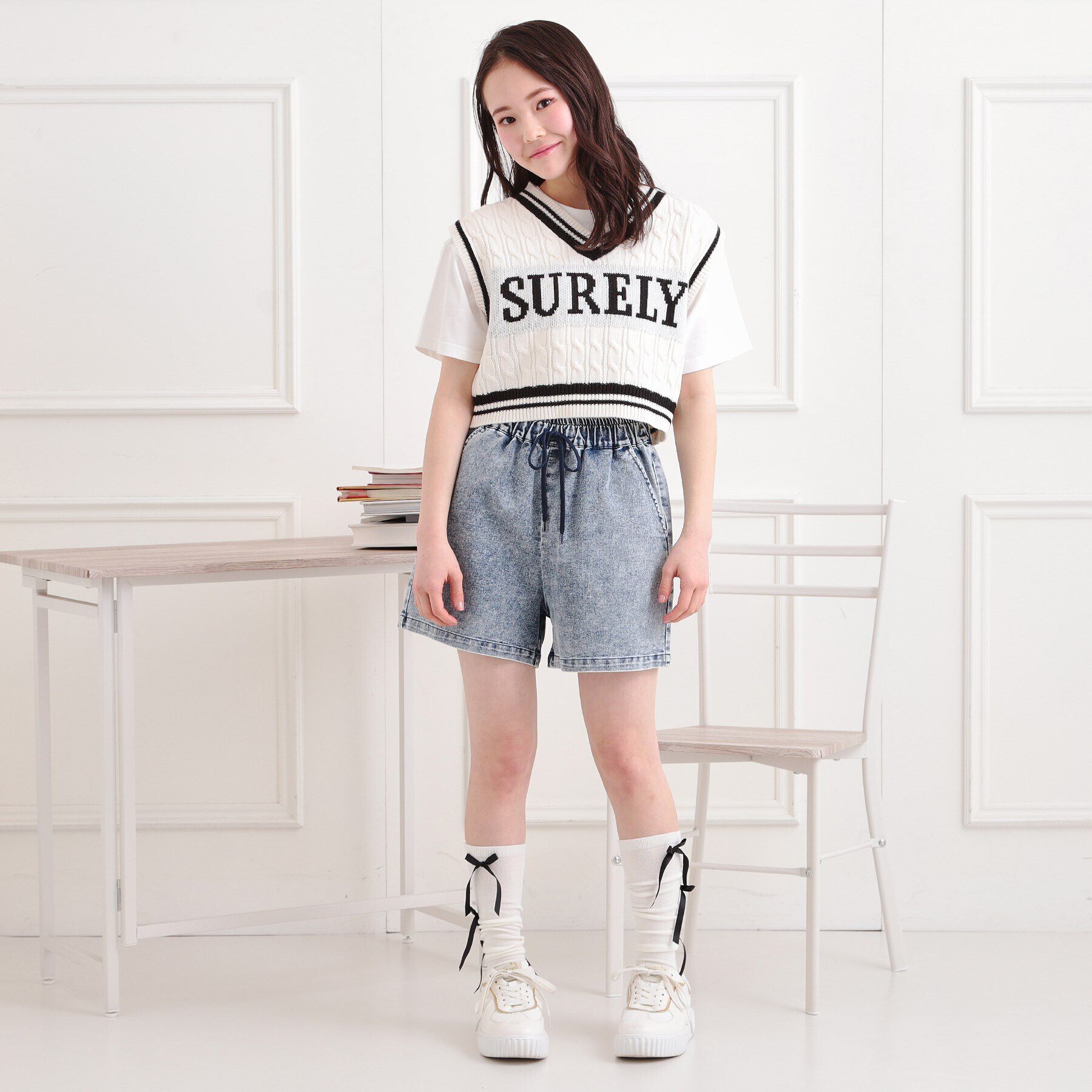 PINK-latte「イージーショートパンツ」|キュロット|