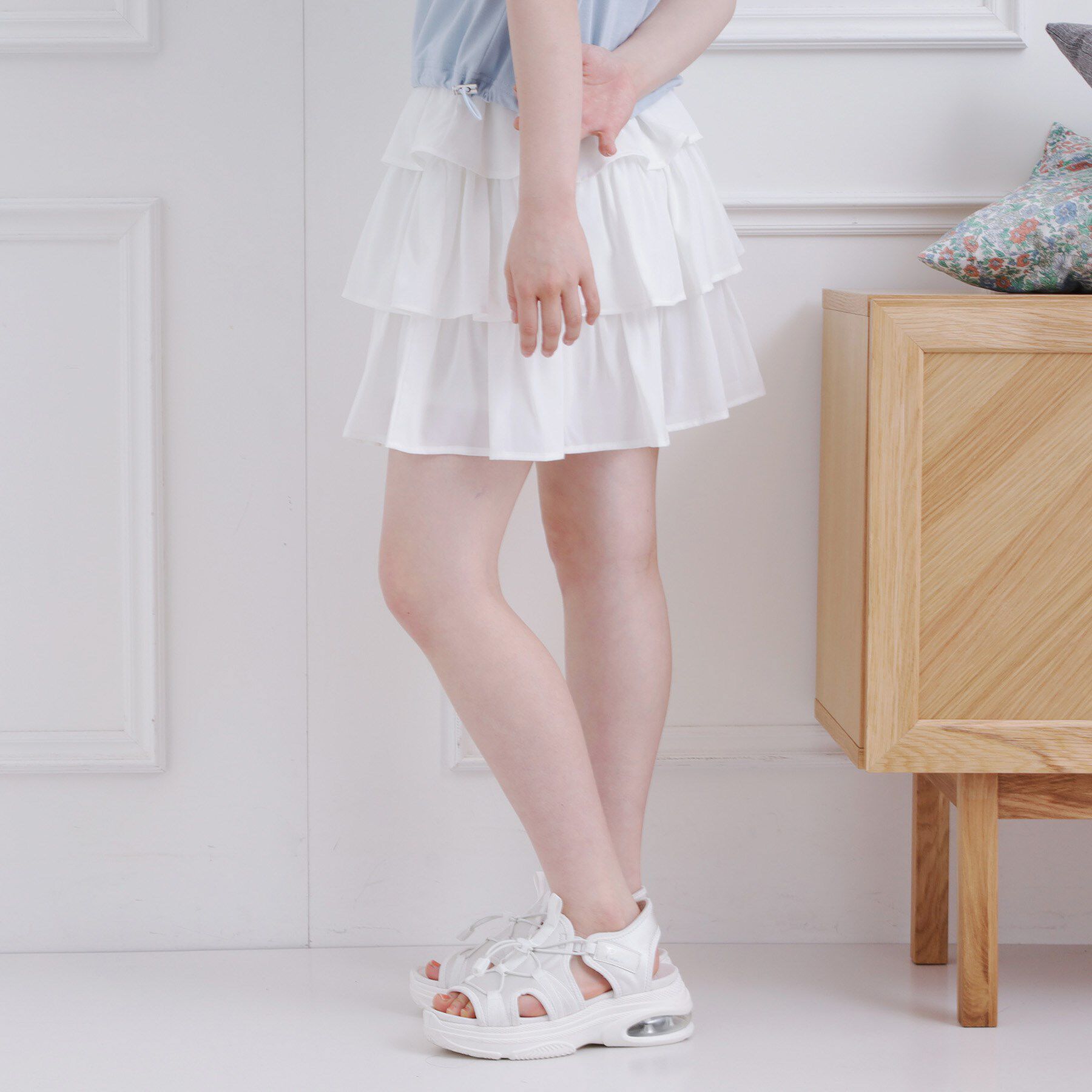 PINK-latte「3段フリルスカート」|スカート|