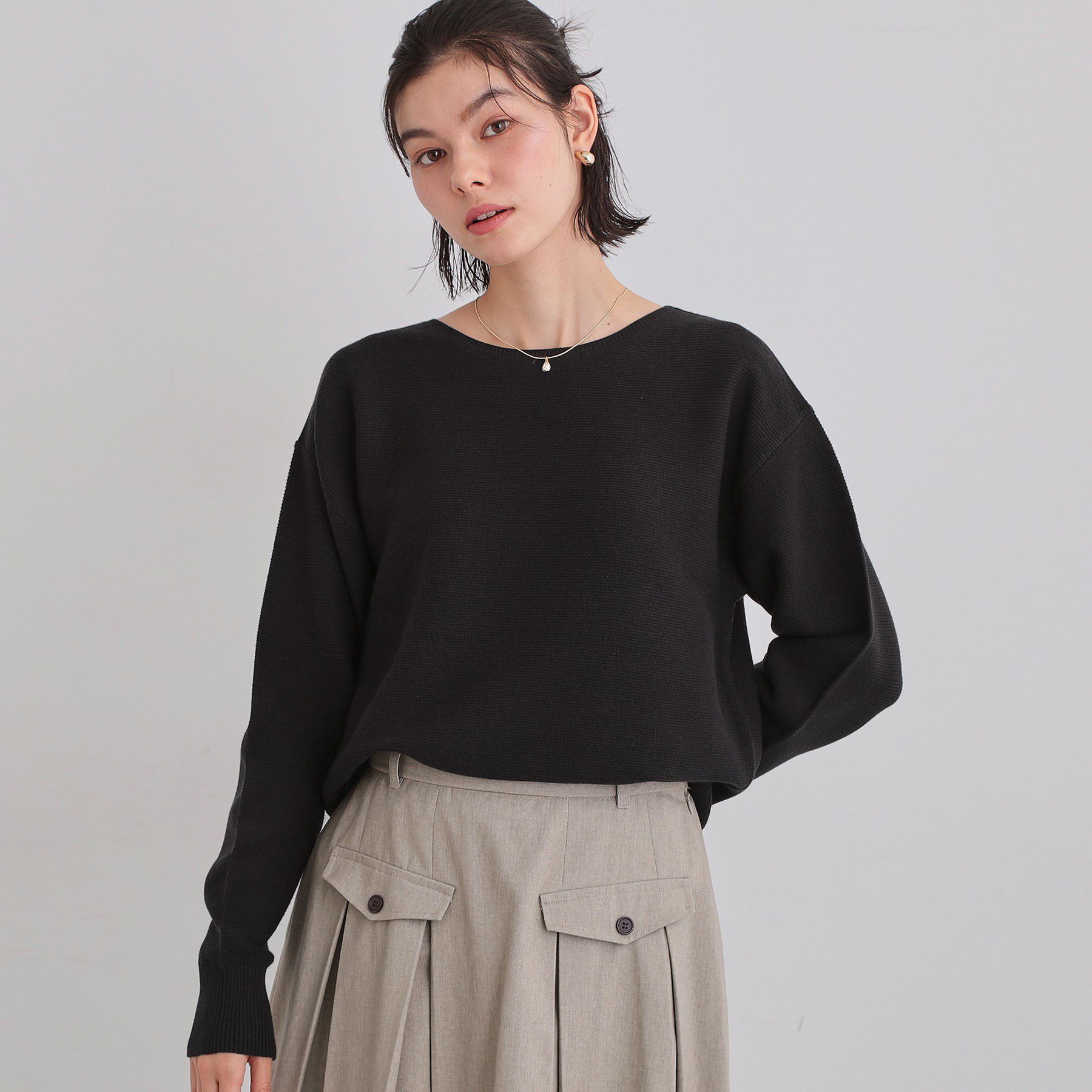 THE SHOP TK「【S-XLサイズ/選べる6色】どこから見ても美しい ガーターニット/蓄熱/洗濯機OK」|ニット・セーター|スミクロ(018)