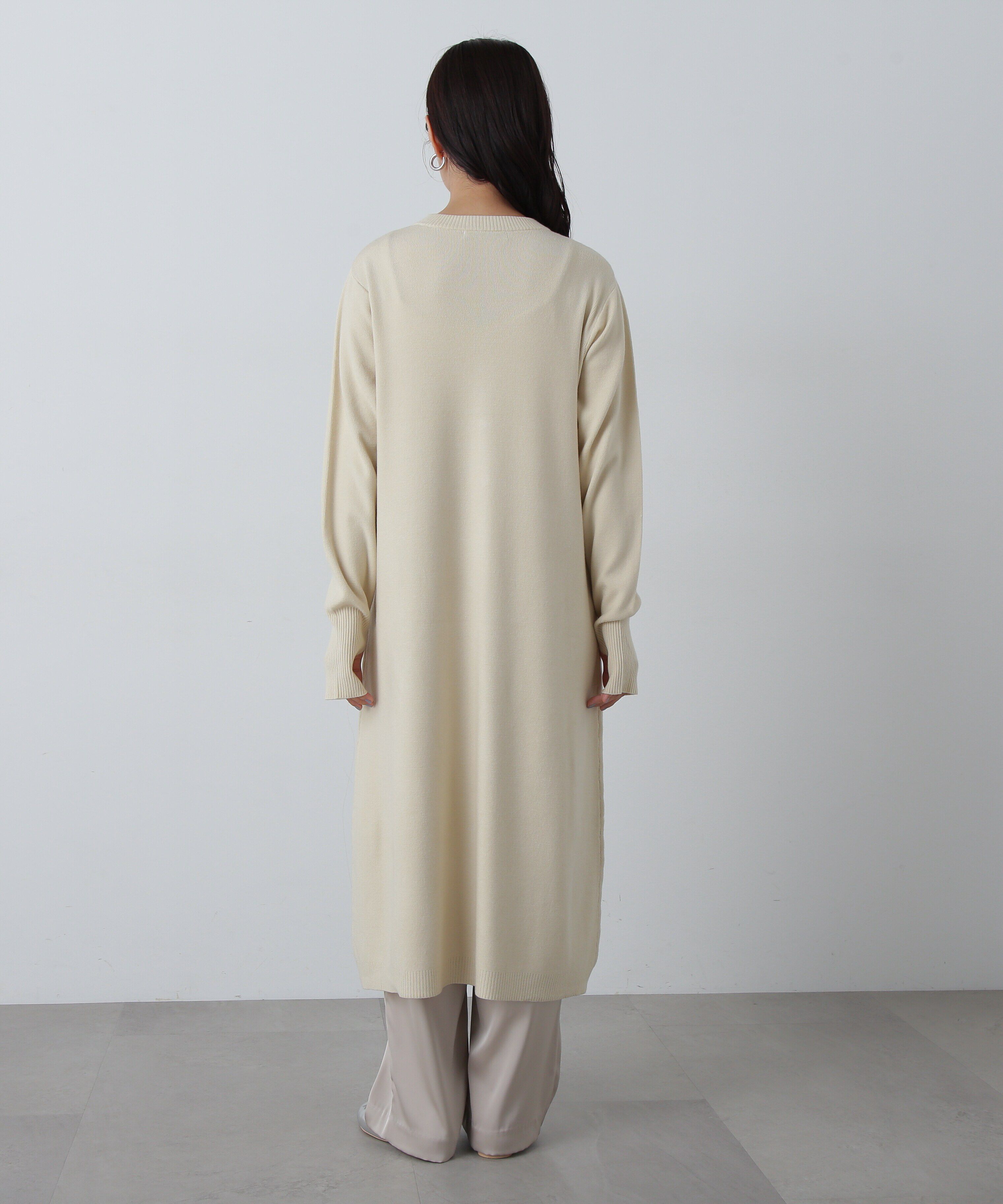  「フロントスリットニットワンピース」|ワンピース|