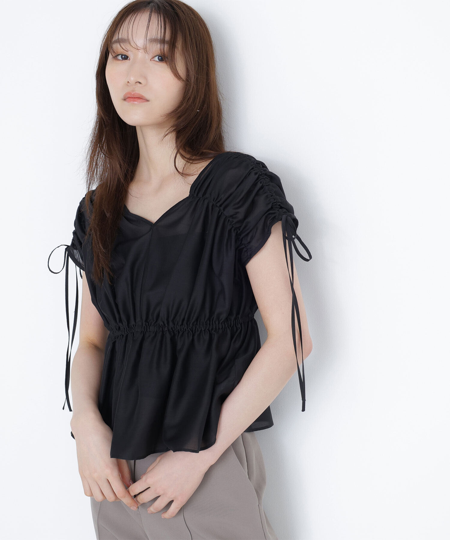  「シアードロストギャザーブラウス」|シャツ・ブラウス|