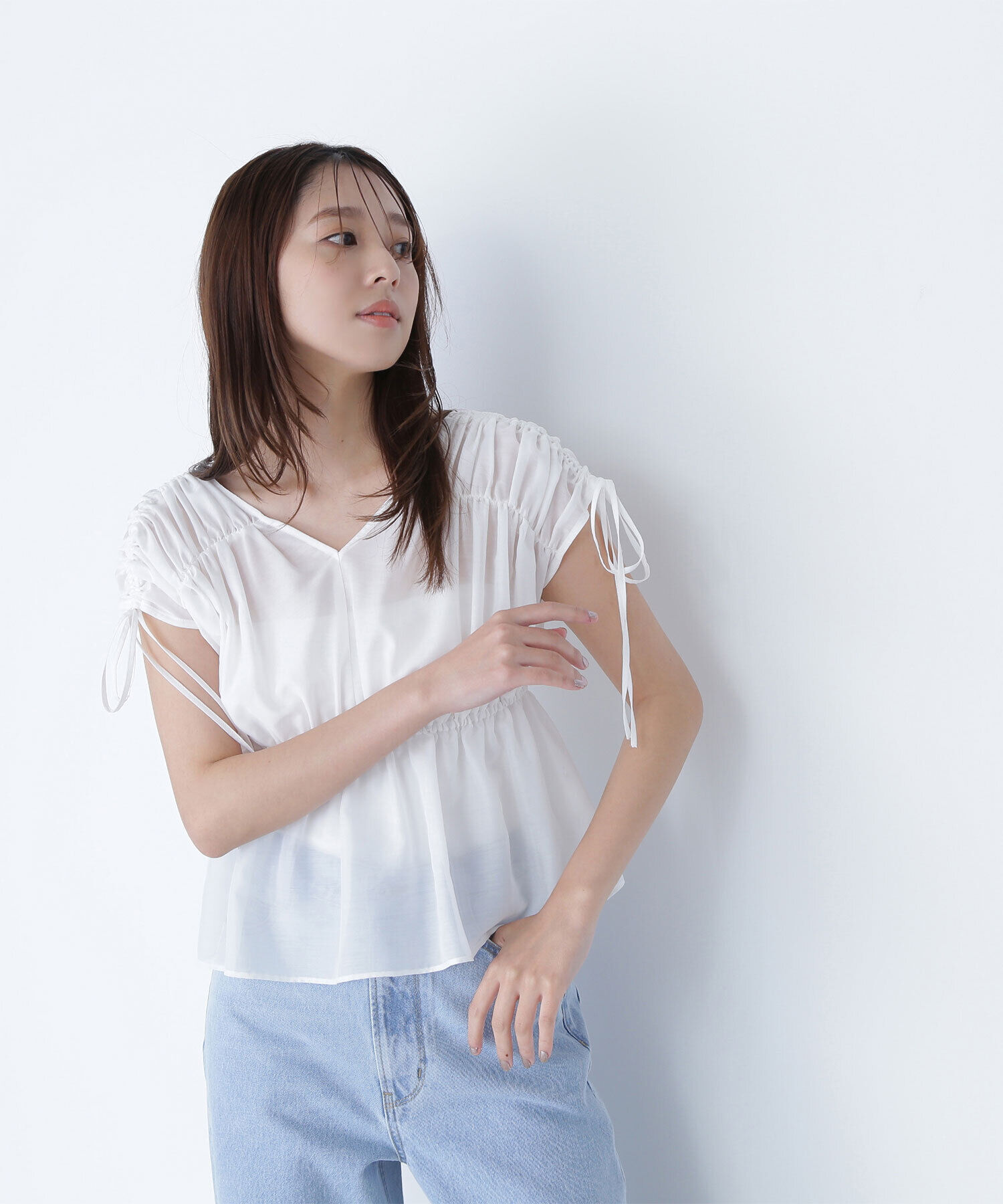  「シアードロストギャザーブラウス」|シャツ・ブラウス|