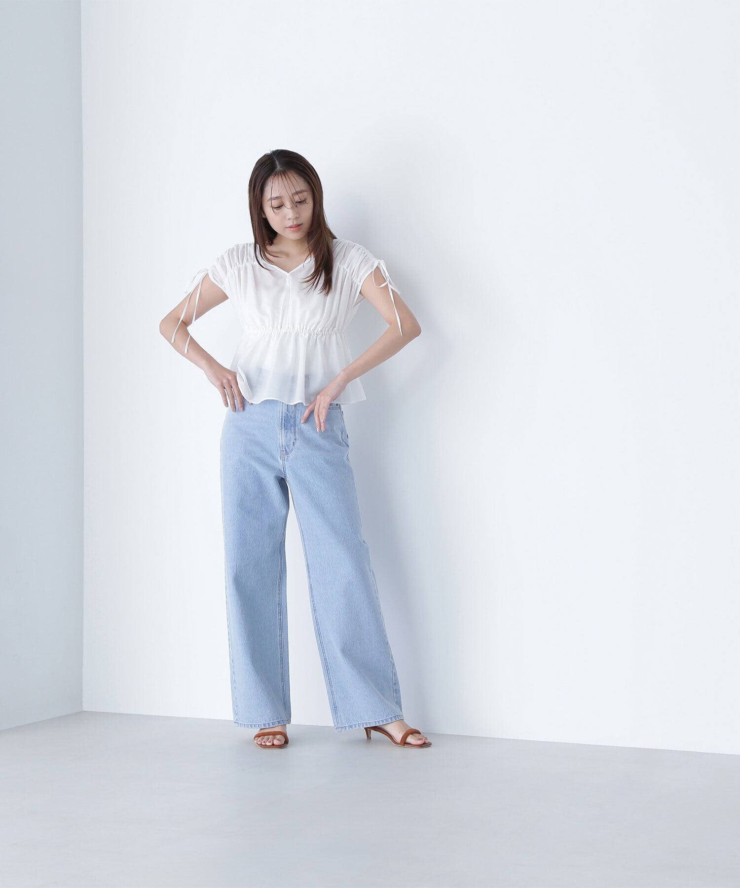  「シアードロストギャザーブラウス」|シャツ・ブラウス|