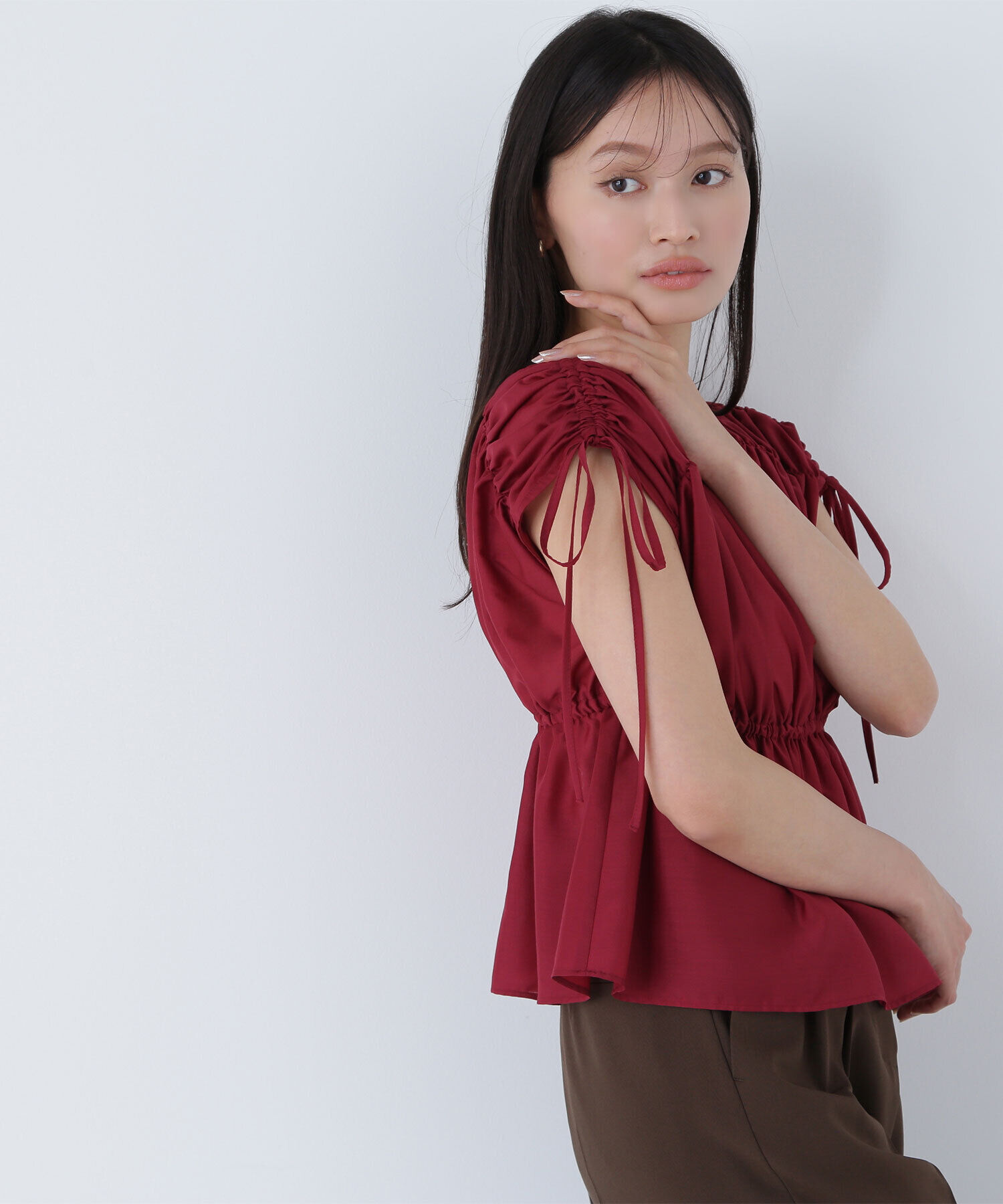  「シアードロストギャザーブラウス」|シャツ・ブラウス|