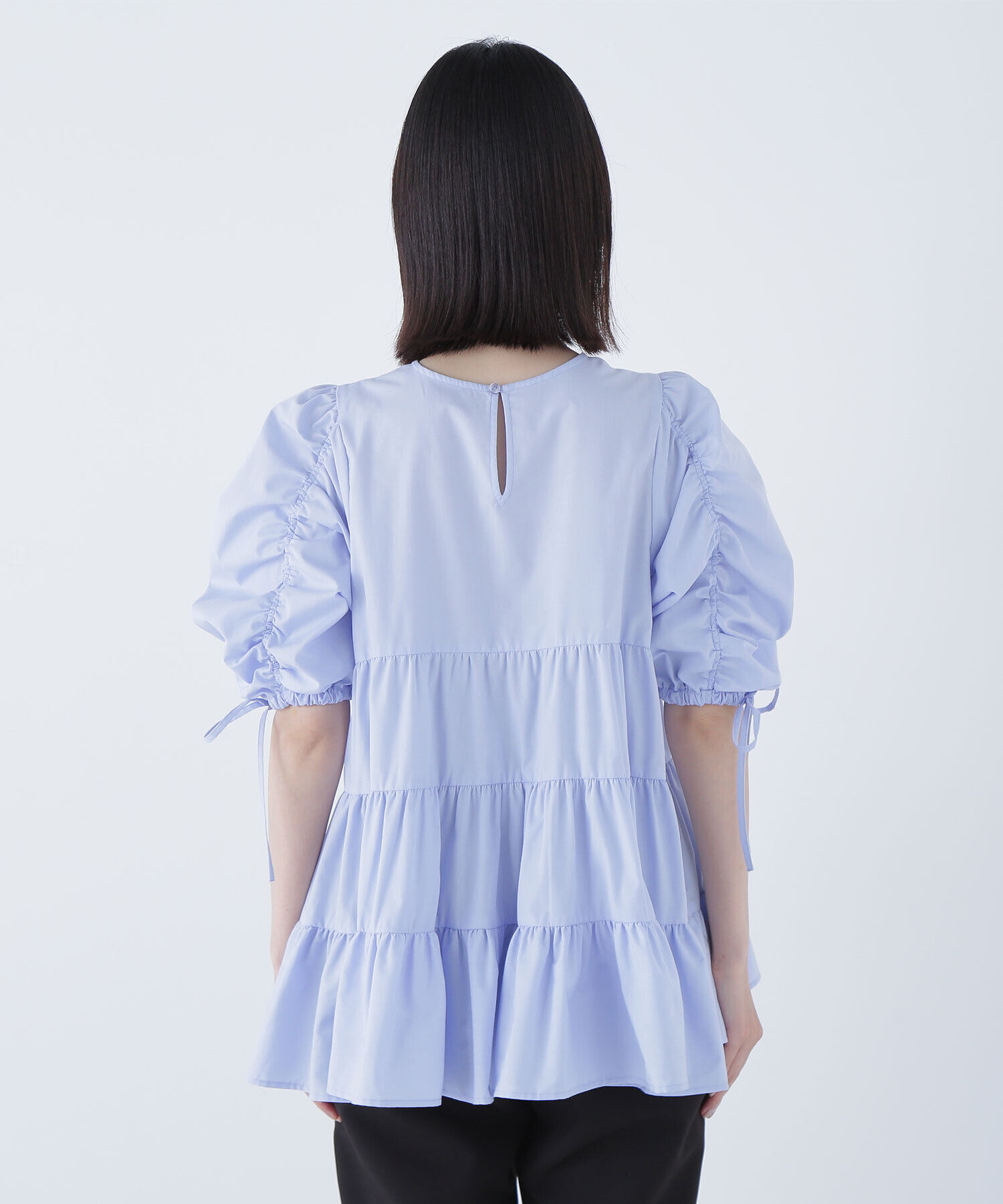  「ギャザースリーブティアードチュニックブラウス」|シャツ・ブラウス|
