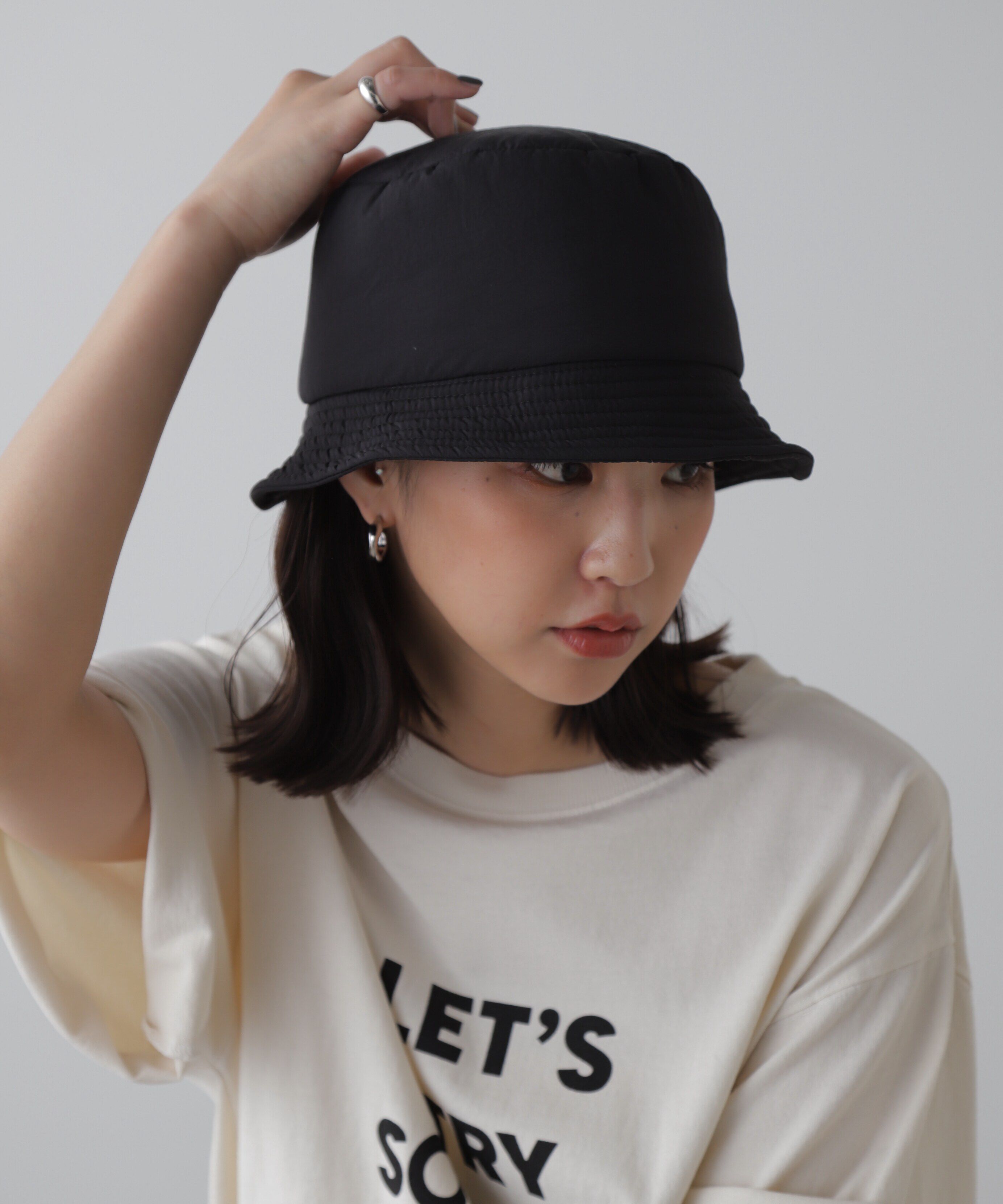  「中綿バケットハット」|ソックス|ブラック