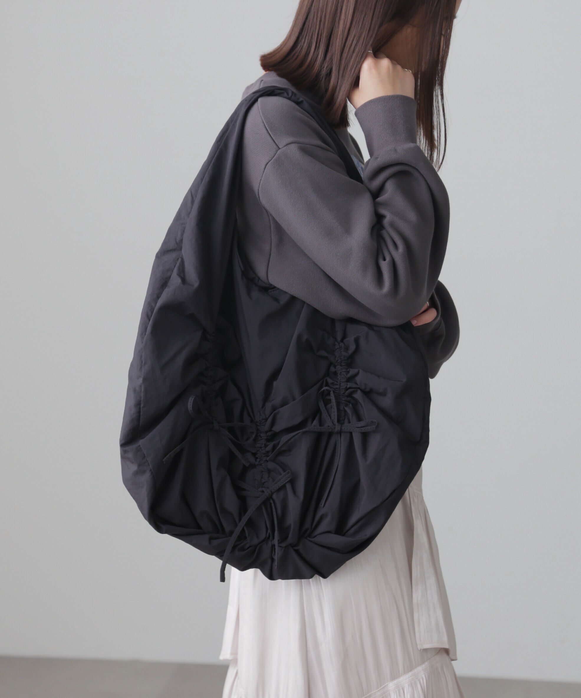  「くしゅリボントートバッグ」|その他|ブラック